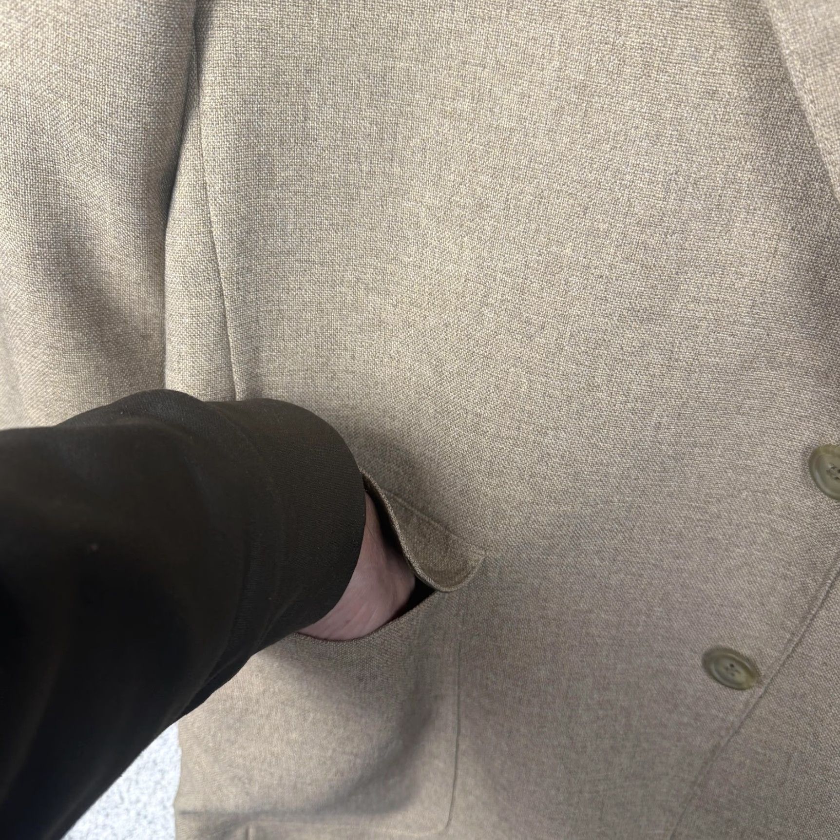 Levi's VINTAGE Levi's Action Suit Blazer 2 Piece Suit Jacket Single-Breasted Beige Mens 42R Formal Wedding 70s 80s Stay-Prest Size 42R - 5 Thumbnail