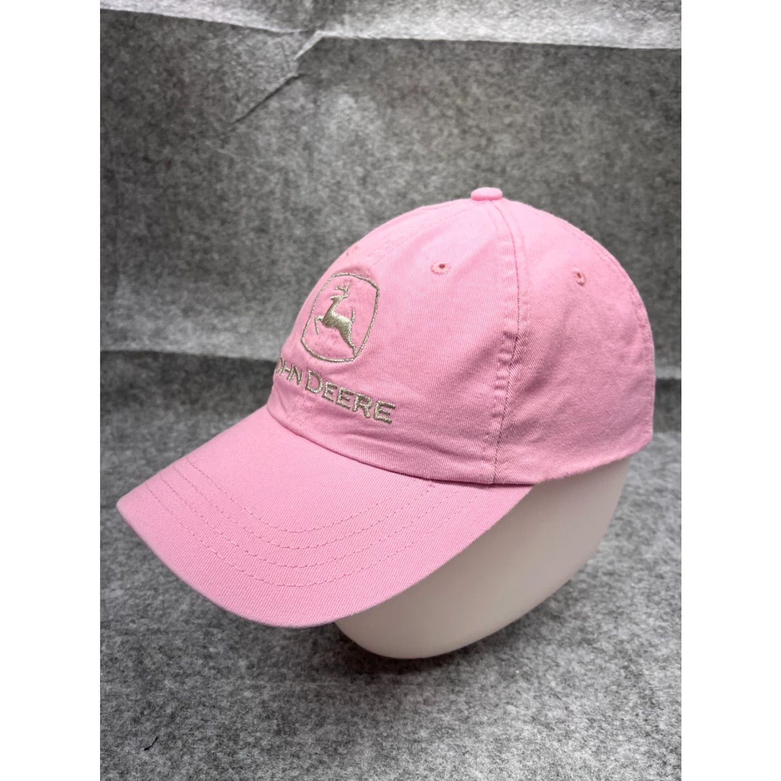 John Deere John Deere Hat Cap Strap Back Adult Pink Cotton Farm Equipment Crop Insurance Size ONE SIZE - 4 Thumbnail