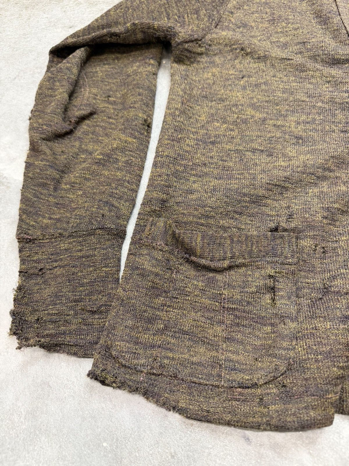 Vintage 30s 40s Thrashed Wool Cardigan Sweater ERD Grunge Size US M / EU 48-50 / 2 - 16 Thumbnail