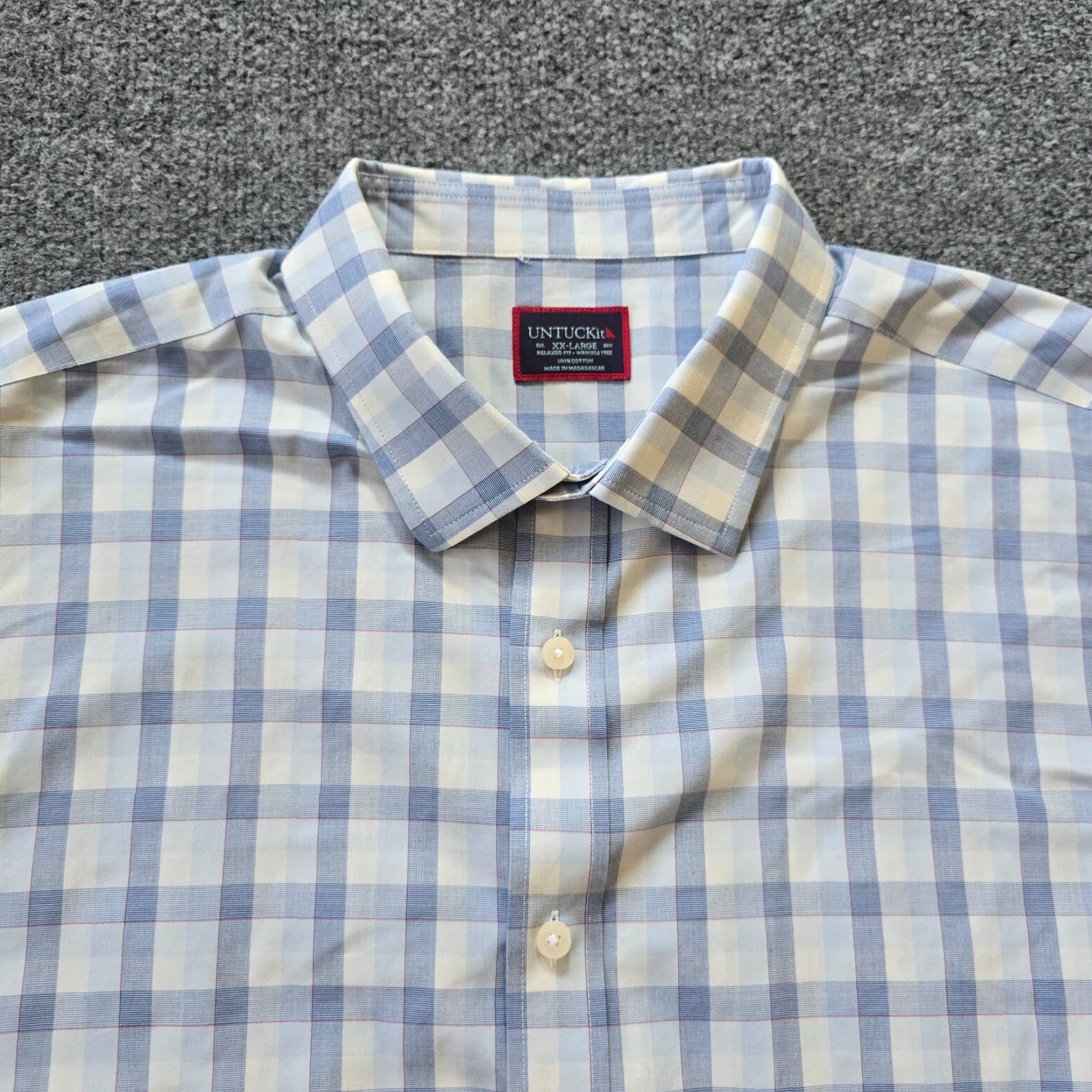UNTUCKit UNTUCKit Shirt Mens 2XL Blue Plaid Button-Down Long Sleeve Classic Career Shirt Mens 2XL Blue Plaid Button-Down Long Sleeve UNTUCKit Size US XXL / EU 58 / 5 - 2 Thumbnail
