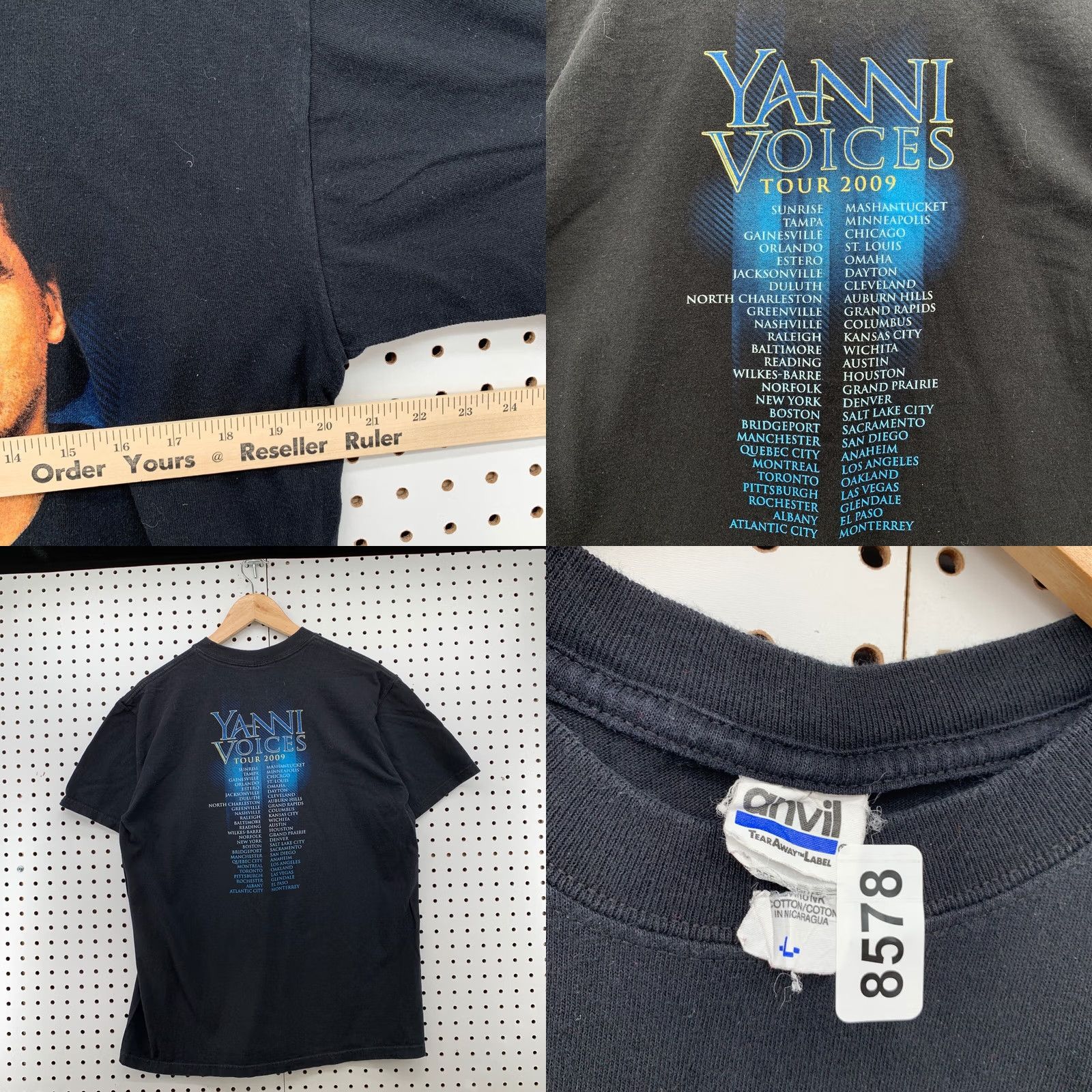 Anvil Yanni Voices Tour Shirt Black Mens Large Concert Music T Shirt Size US L / EU 52-54 / 3 - 8 Thumbnail