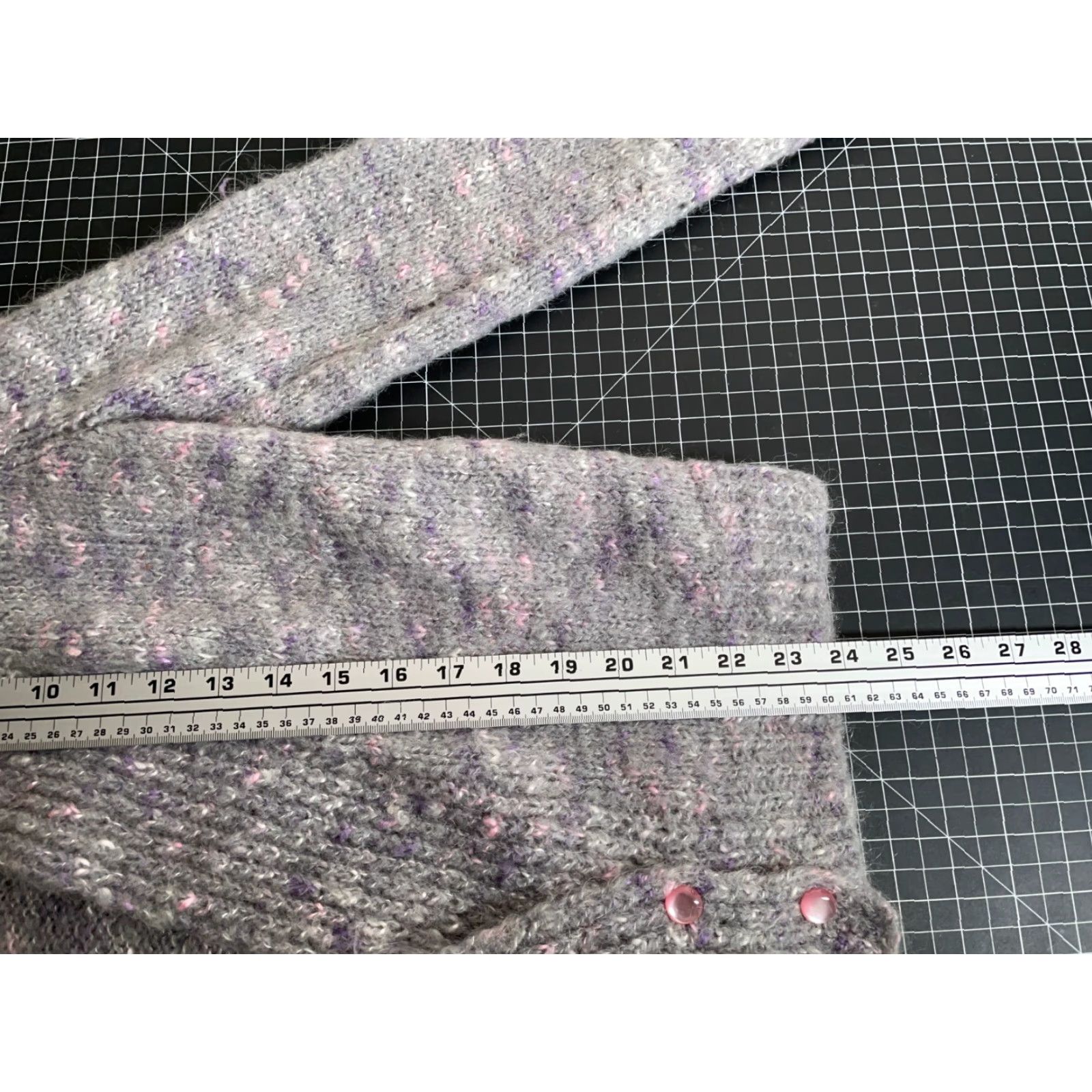 Vintage VINTAGE Mohair Blend Cardigan Women's Small Gray Purple Double Breasted Sweater VTG Size S / US 4 / IT 40 - 5 Thumbnail