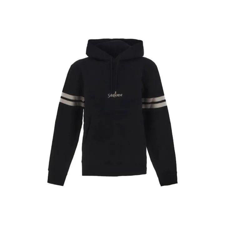 Saint Laurent Paris Saint Laurent Black Striped Hoodie for Women -2507 Size M / US 6-8 / IT 42-44 - 7 Thumbnail