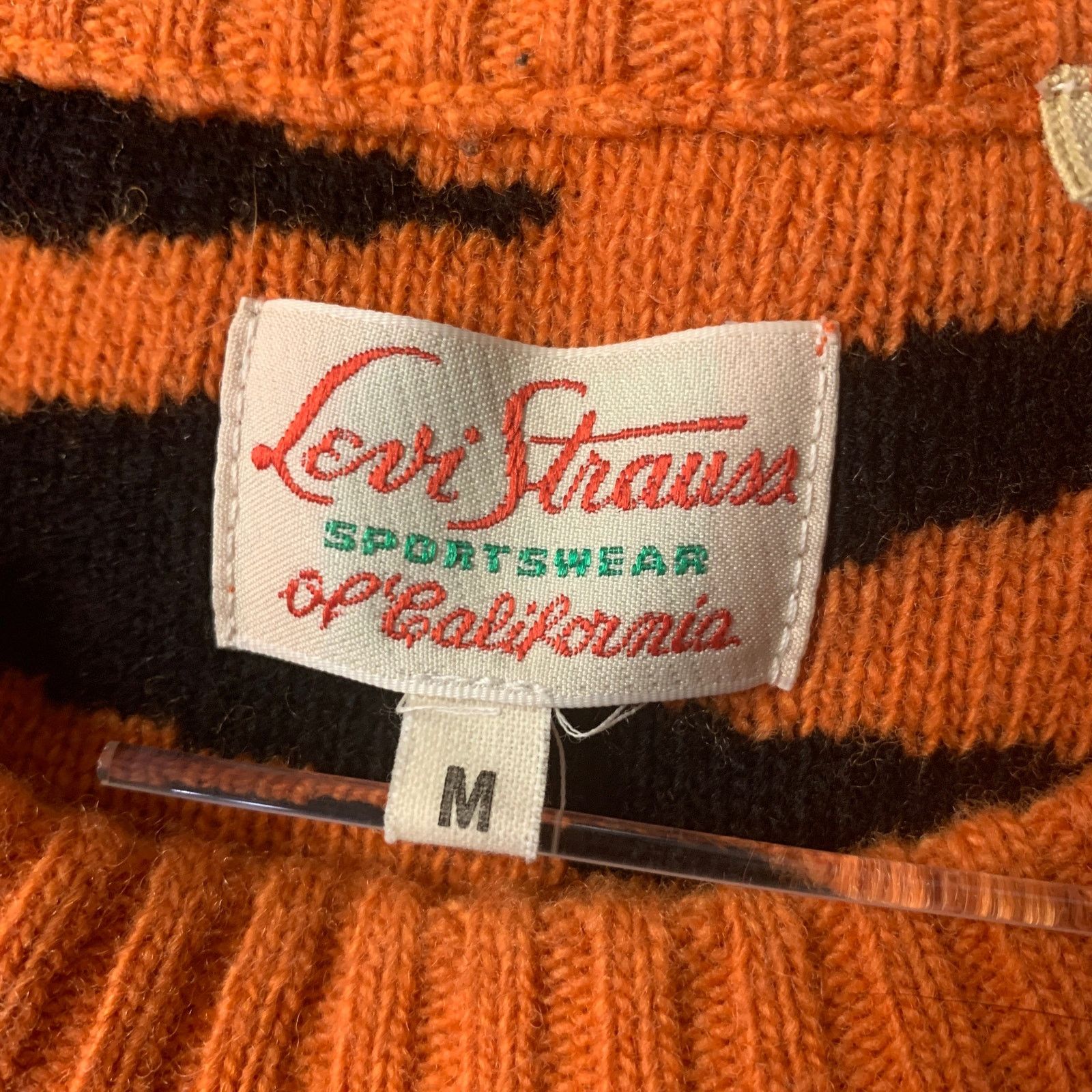 Levi's LEVI'S M Orange Black Zig Zag Wool Crew-Neck Pullover Size US M / EU 48-50 / 2 - 5 Thumbnail