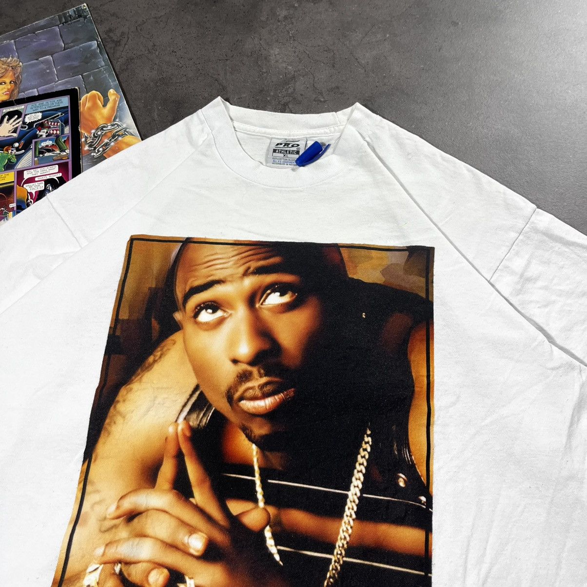 Rap Tees Tupac Skahur 2PAC 90s Vintage Rap HipHop Oversize Tee Tshirt Size US XL / EU 56 / 4 - 3 Thumbnail