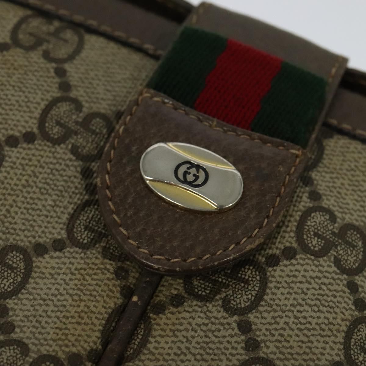 Gucci GUCCI GG Supreme Web Sherry Line Bag Pvc Beige Gold 10 02 Size ONE SIZE - 14 Thumbnail
