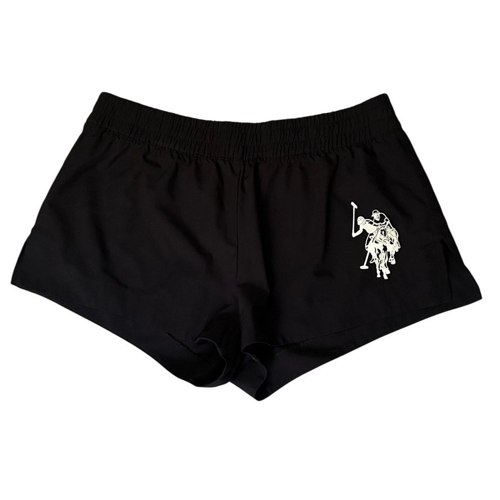 U.S. Polo Assn. U.S. Polo Assn Black Women's Shorts - Sz M - Elastic Waist Size 28" / US 6 / IT 42 - 2 Thumbnail