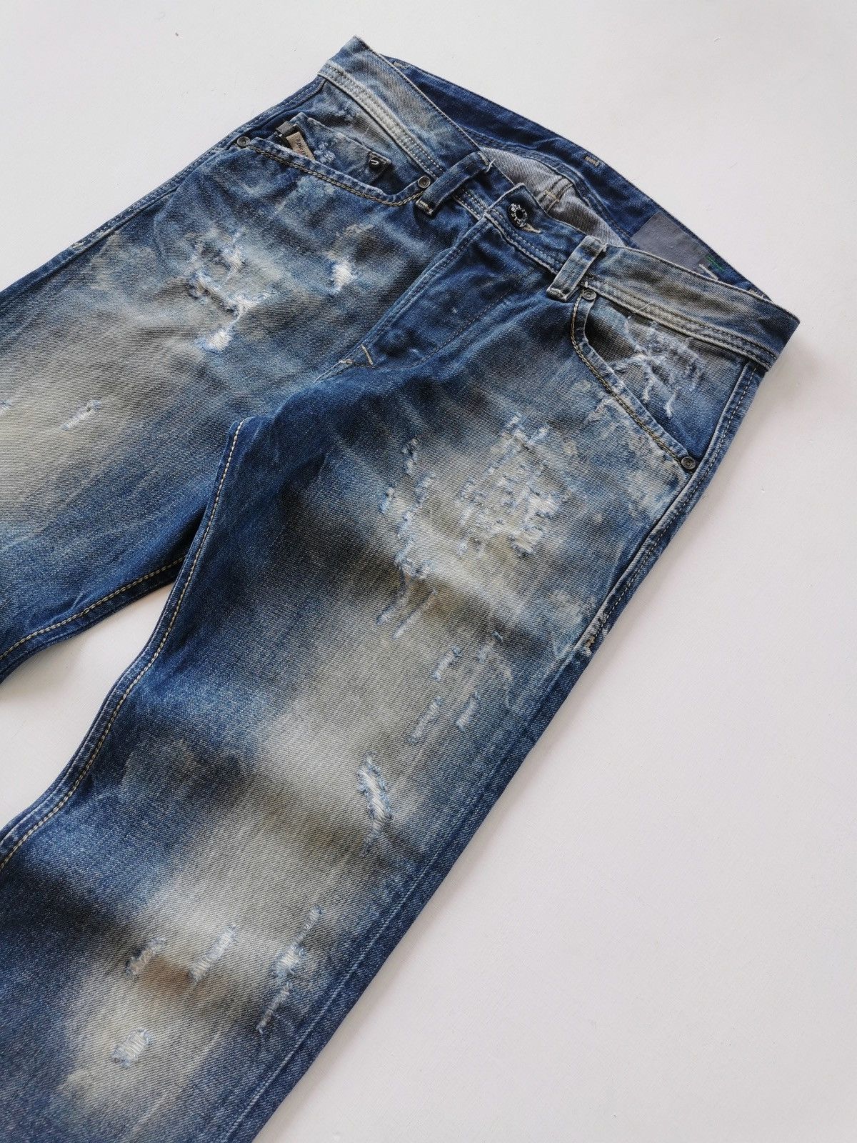 Diesel Black Gold Blue Eyecons Diesel Distressed Skinny Jeans Size US 30 / EU 46 - 4 Thumbnail