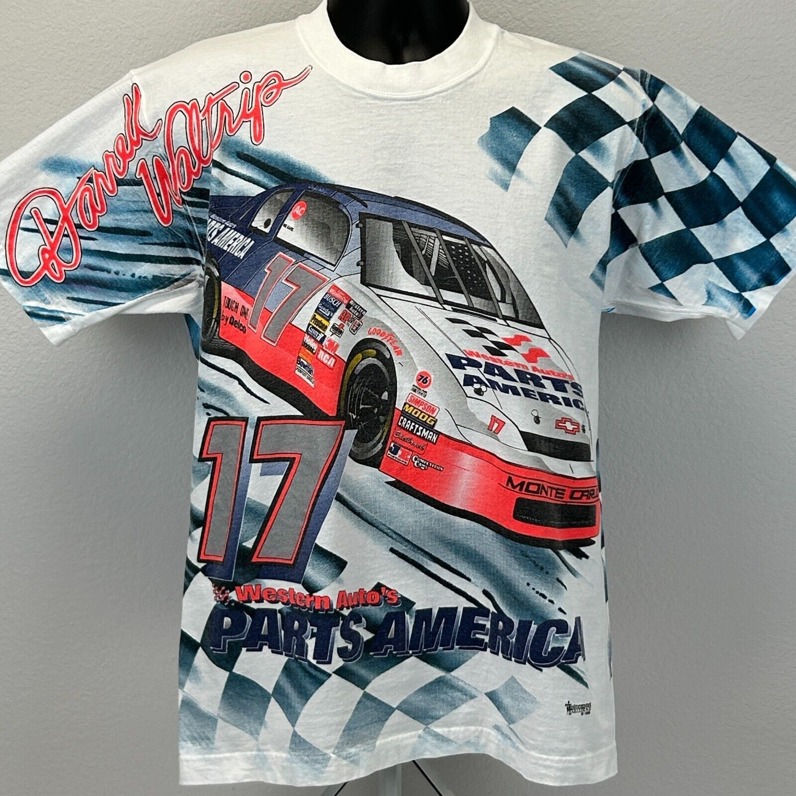 Fruit Of The Loom Vintage NASCAR Darrell Waltrip T Shirt Auto Racing White M Size US M / EU 48-50 / 2 - 2 Thumbnail