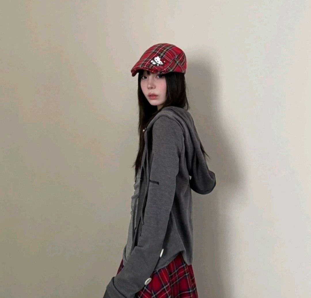 Japanese Brand Hello kitty checkered punk rock baretta hat Size ONE SIZE - 5 Thumbnail