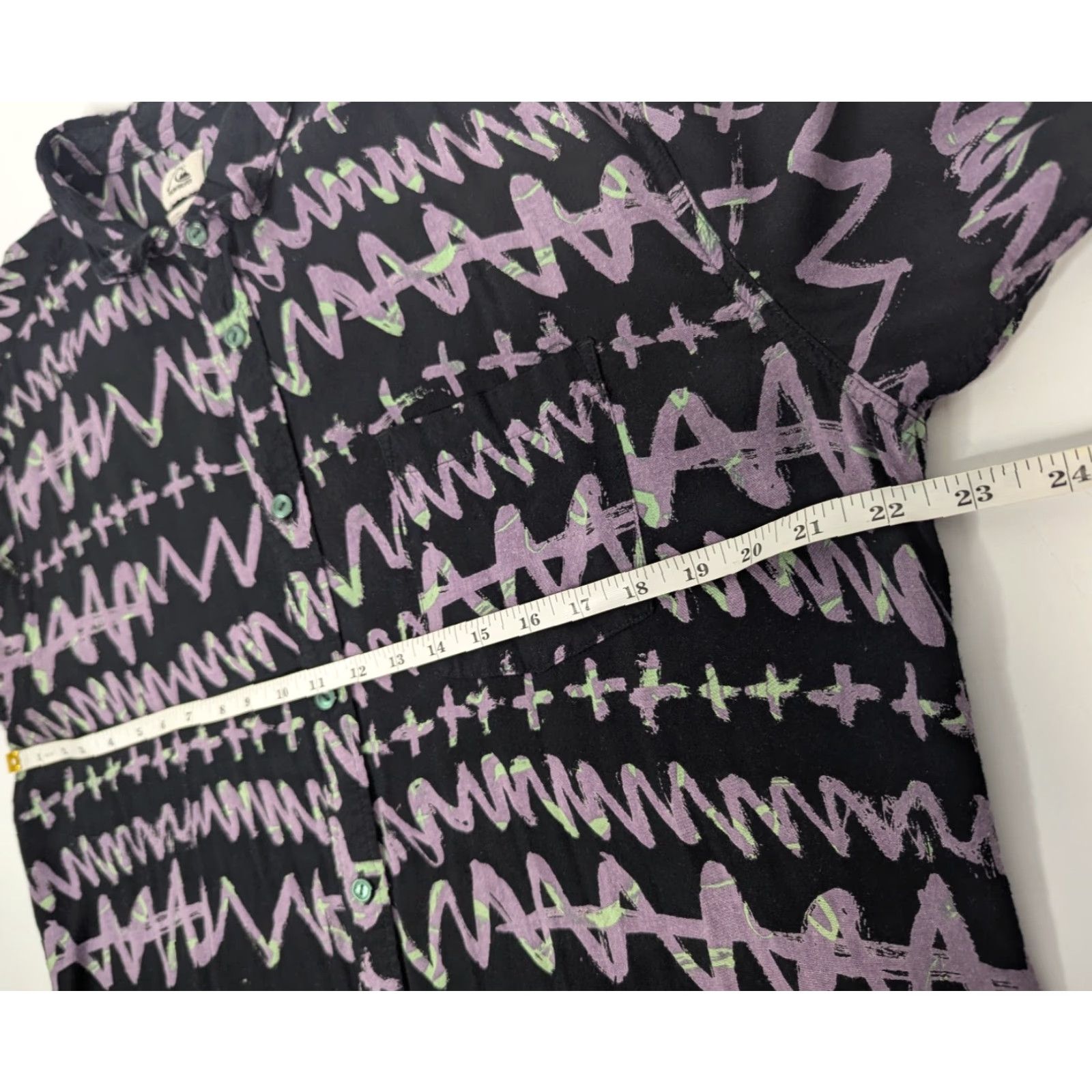 Quiksilver Quiksilver Modern Fit Shirt Mens XL Black Purple Abstract Button Up Viscose Size US XL / EU 56 / 4 - 4 Thumbnail