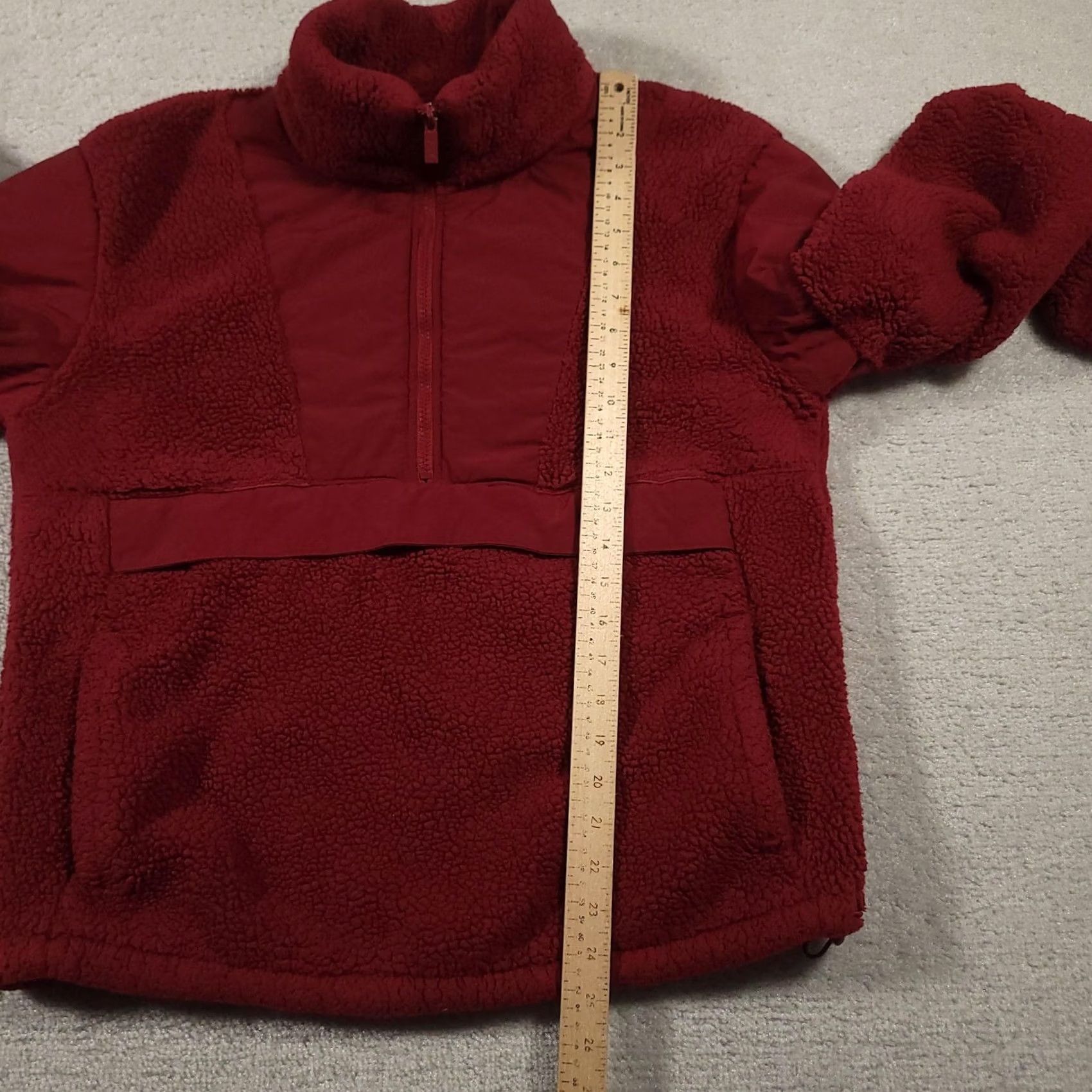Pinko VINTAGE PINK Victoria's Secret Pullover Jacket Womens M Red Sherpa Fleece Half Zip Warm N/A Size M / US 6-8 / IT 42-44 - 6 Thumbnail