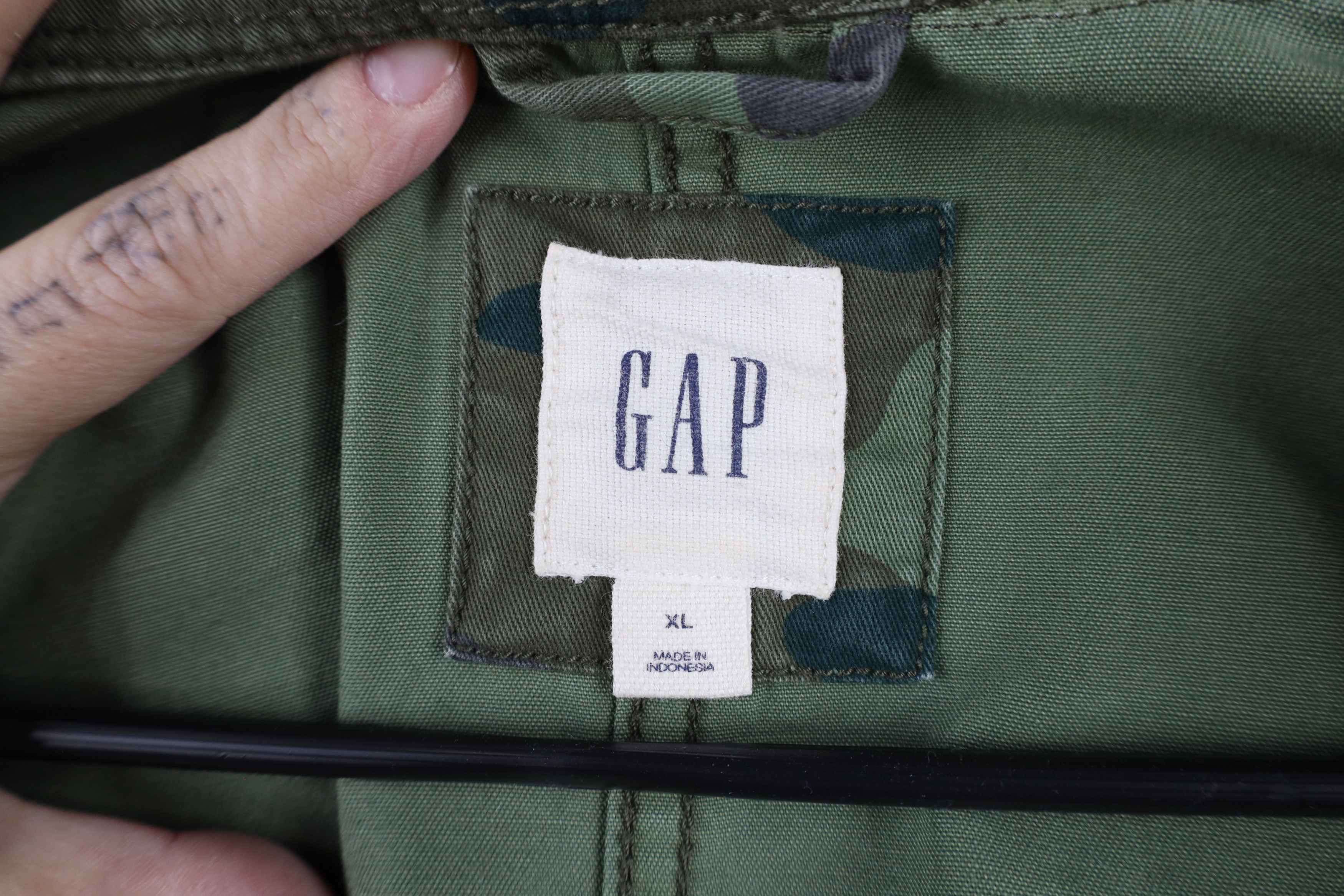 Gap × Vintage Vintage Y2K Gap Belted Camouflage Military Field Jacket Coat Size XL / US 12-14 / IT 48-50 - 9 Thumbnail