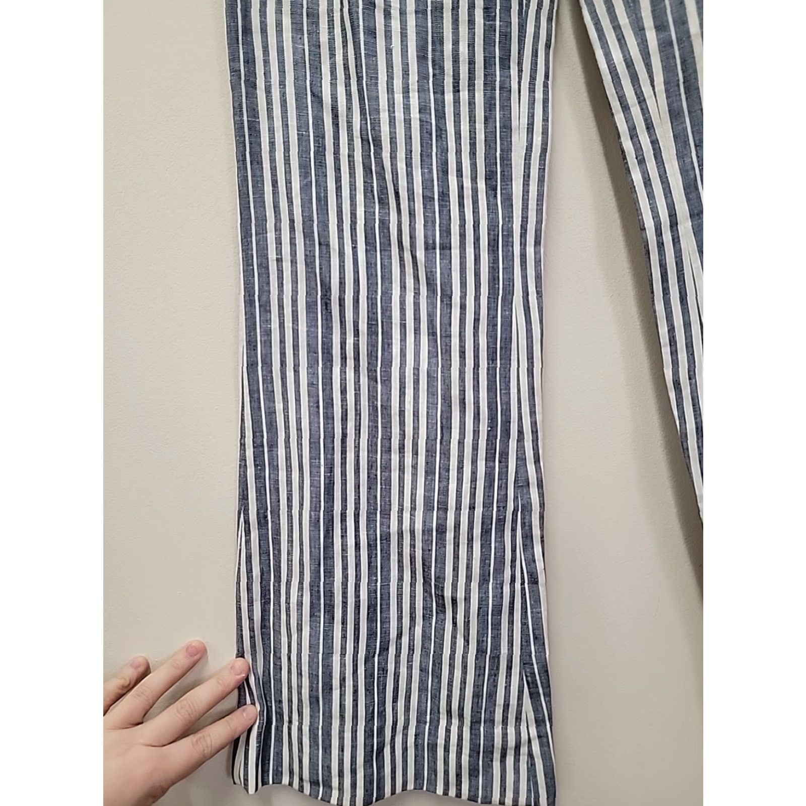Tory Burch Tory Burch Pants Wide-Leg Linen Nautical Multicolor 100% Linen Sz 4 Womens Pockets Inseam 29.5 in Dress Pants Holiday/Nautical Theme Size 27" / US 4 / IT 40 - 4 Thumbnail