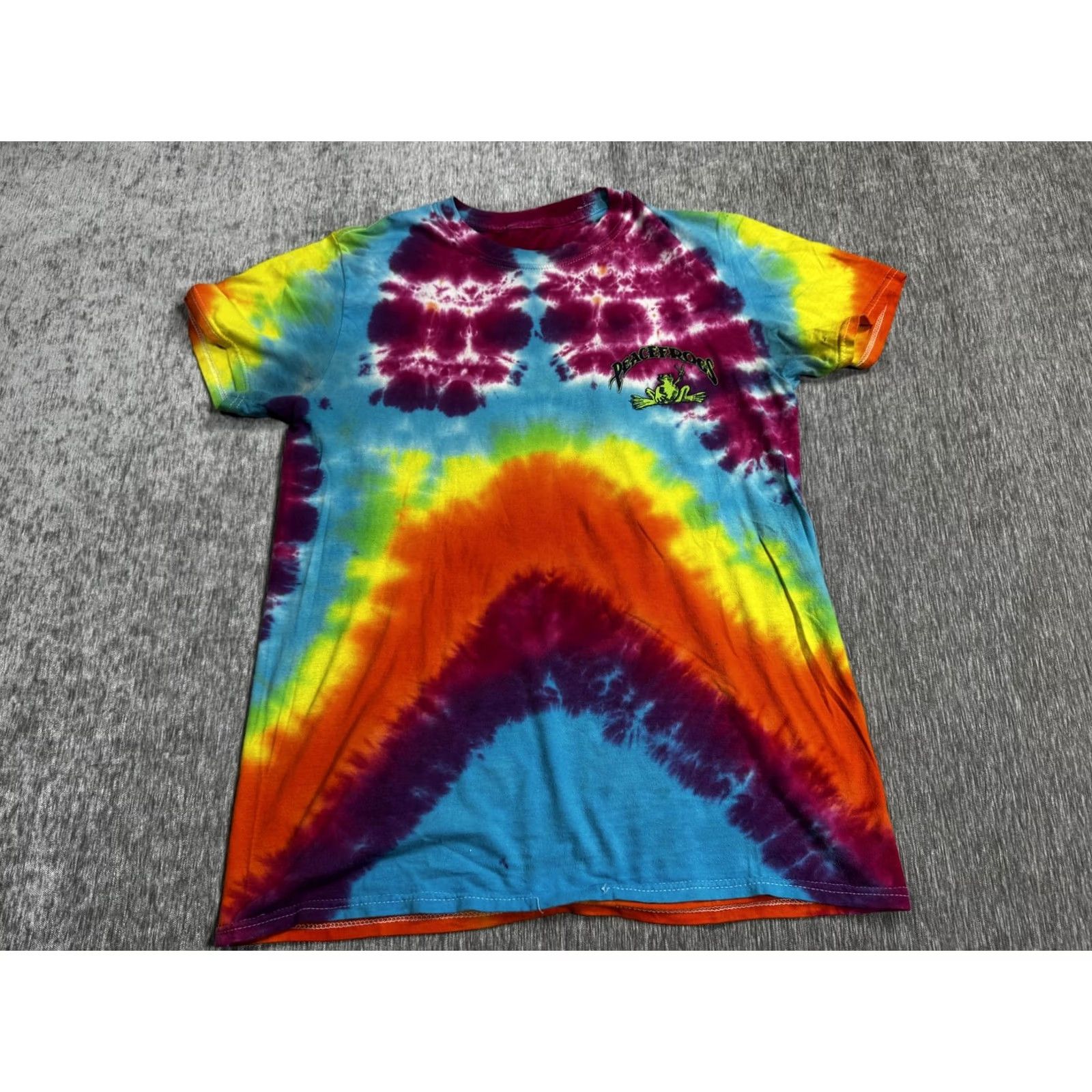 Vintage Peace Frogs Shirt Mens Medium Tie Dye Back In The Day Hippie Graphic Tee T-Shirt Size US M / EU 48-50 / 2 - 7 Thumbnail