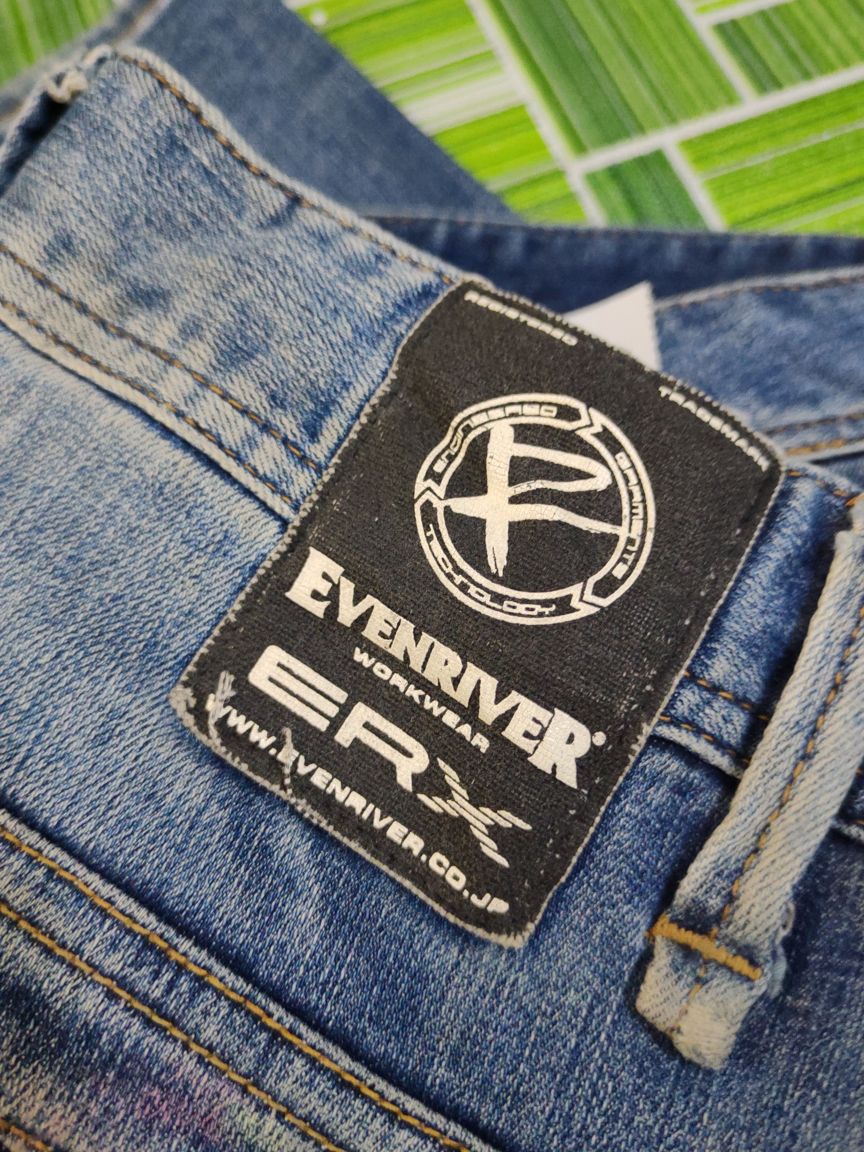 Japanese Brand Evenriver Blue utiltiy Distressed Ripped denim Jeans #W2076 Size US 33 - 12 Thumbnail