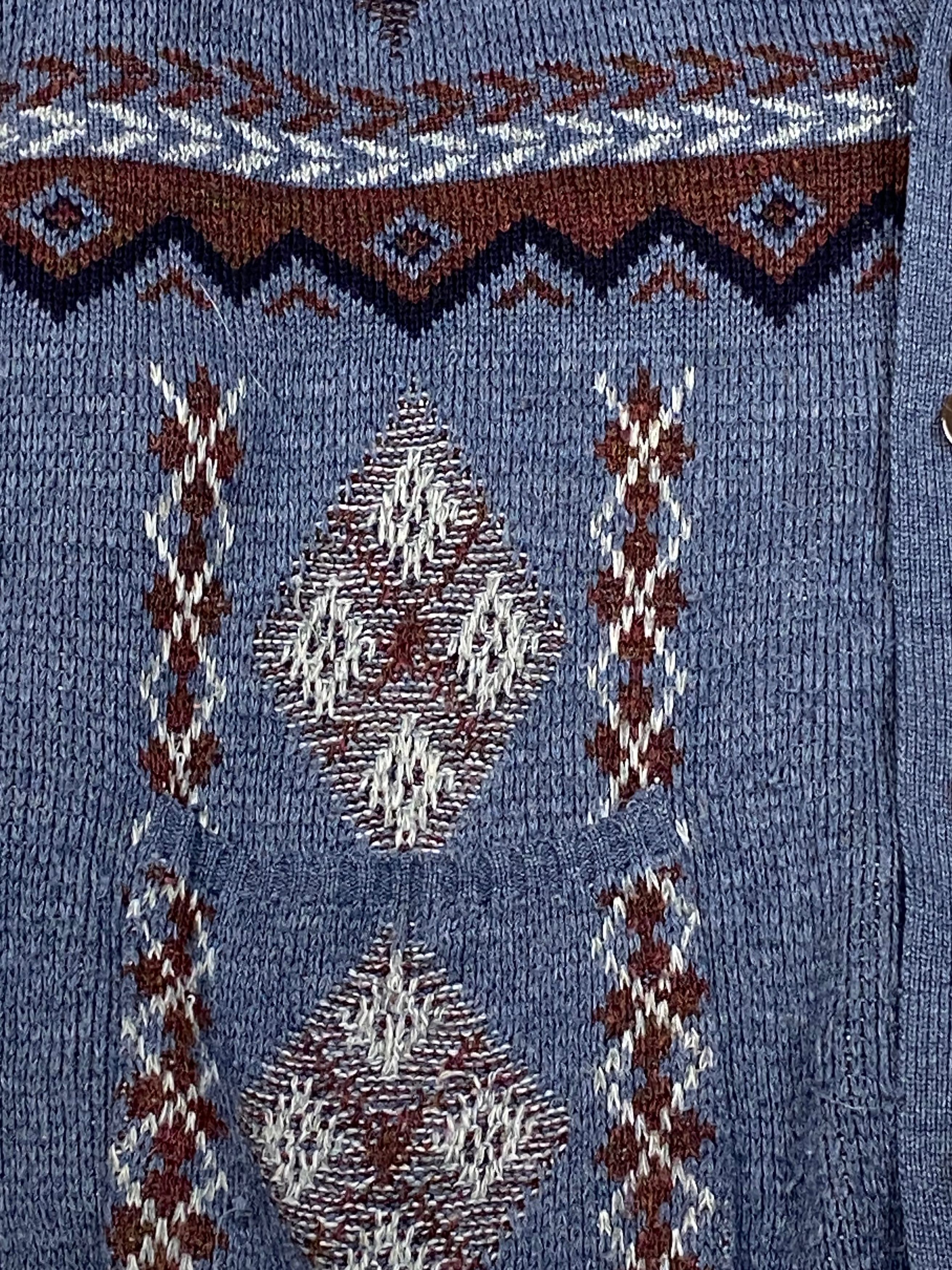 Vintage Vintage MENSWEAR Crazy Print Navy Cardigan M690 Size US XL / EU 56 / 4 - 5 Thumbnail