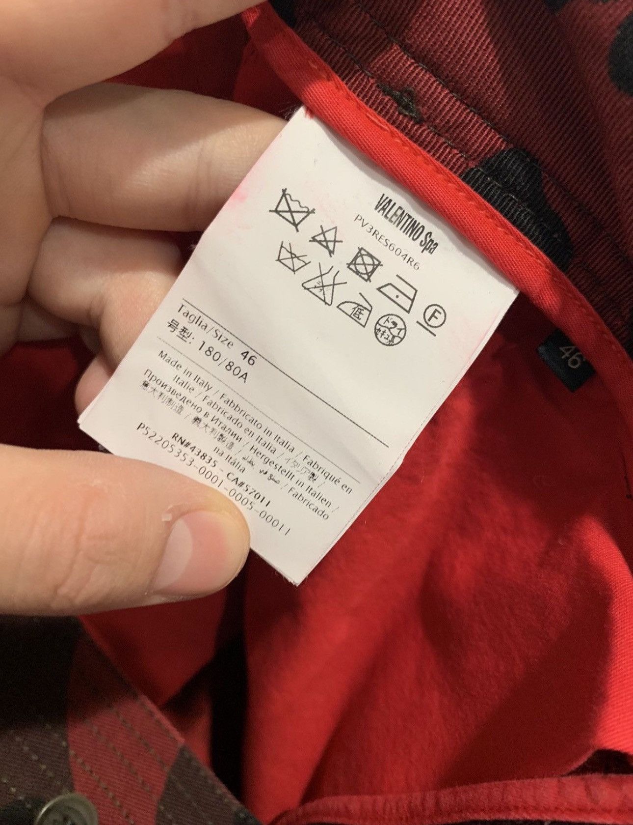 VALENTINO Red Camouflage Cargo Pants