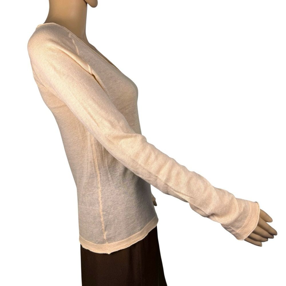 Other NWT New LIAPULL Cotton Cashmere V-Neck Peach Sweater Size S Size S / US 4 / IT 40 - 3 Thumbnail