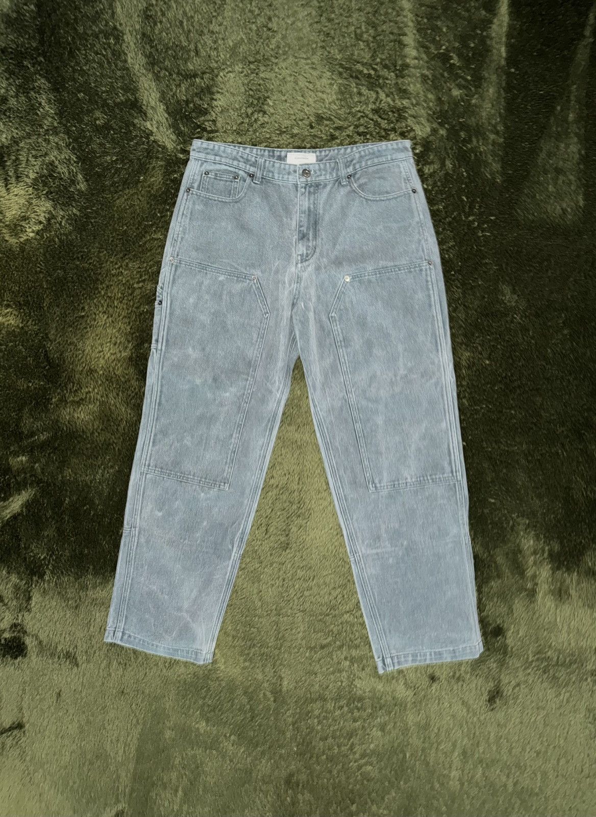 Japanese Brand [34] Customellow Washed Double Knee Carpenter Pants Teal Size US 34 / EU 50 - 1 Thumbnail
