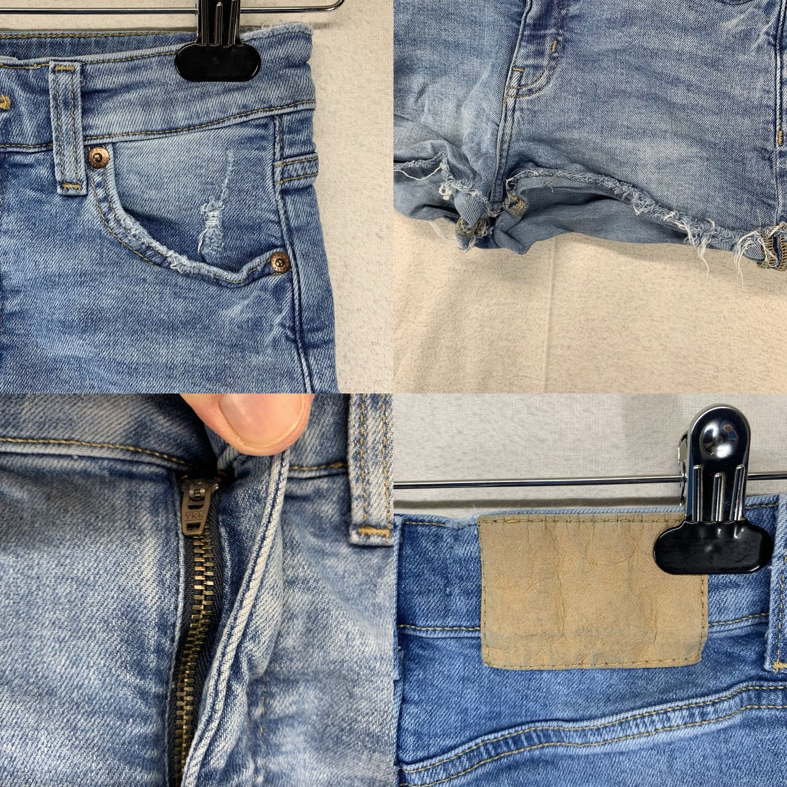 H&M VINTAGE H&M Women's Denim Shorts Cut-Off High Rise 5-Pocket Blue Raw Hem Casual Size 26" / US 2 / IT 38 - 8 Thumbnail