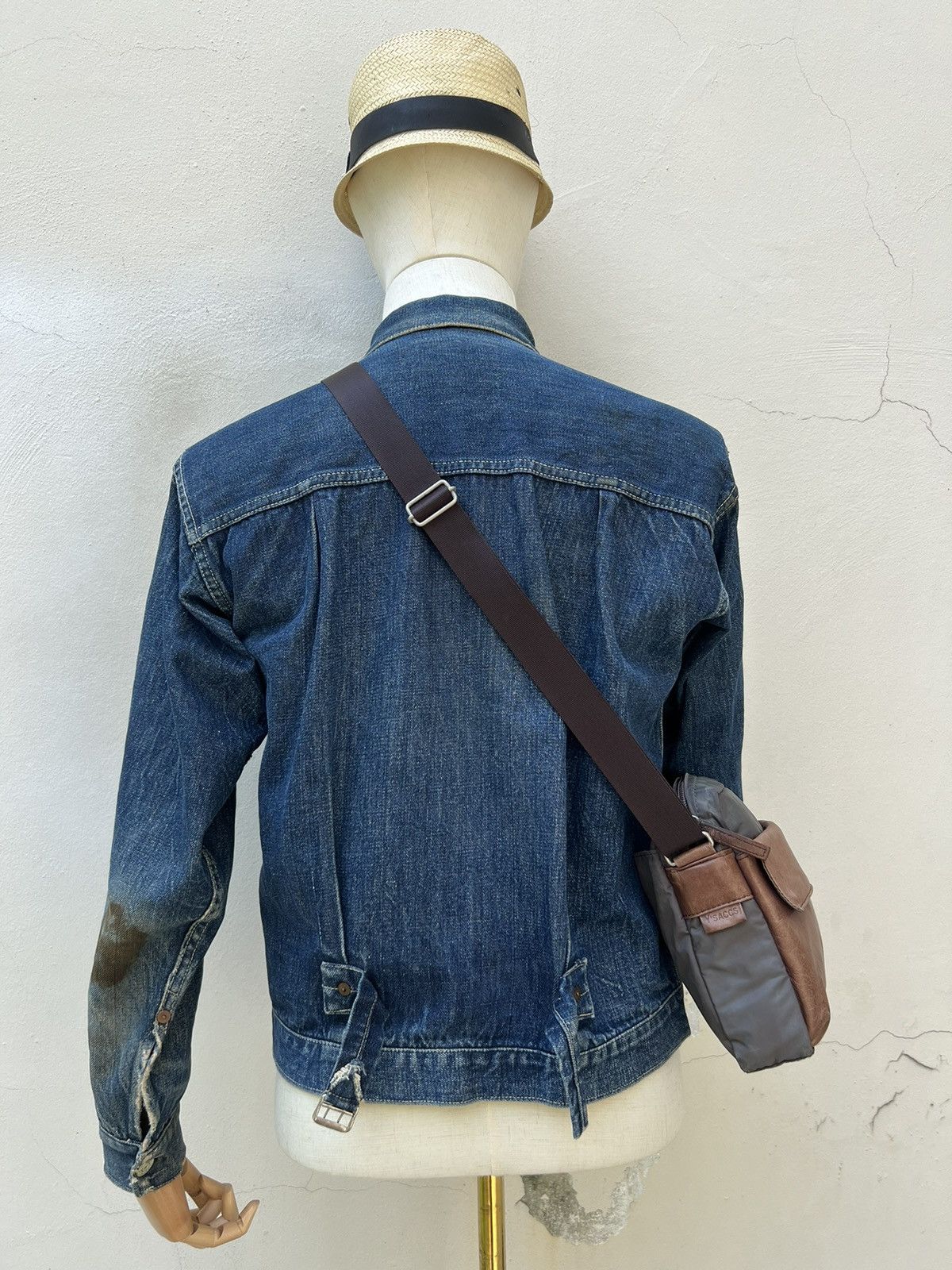 Vintage × Yohji Yamamoto Vintage Yohji Yamamoto Y’saccs Hybrid Patina Leather Wax Bag Size ONE SIZE - 2 Thumbnail