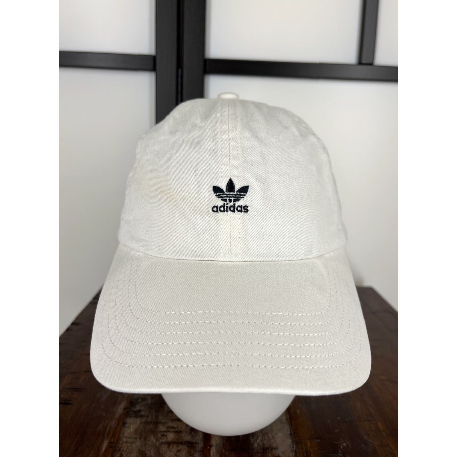 Adidas adidas Hat Cap Strap Back Adult One Size White 100% Cotton Embroidered Trefoil Shirt Baseball Cap Unisex Adults Mens Womens Boys Girls Size ONE SIZE - 2 Thumbnail