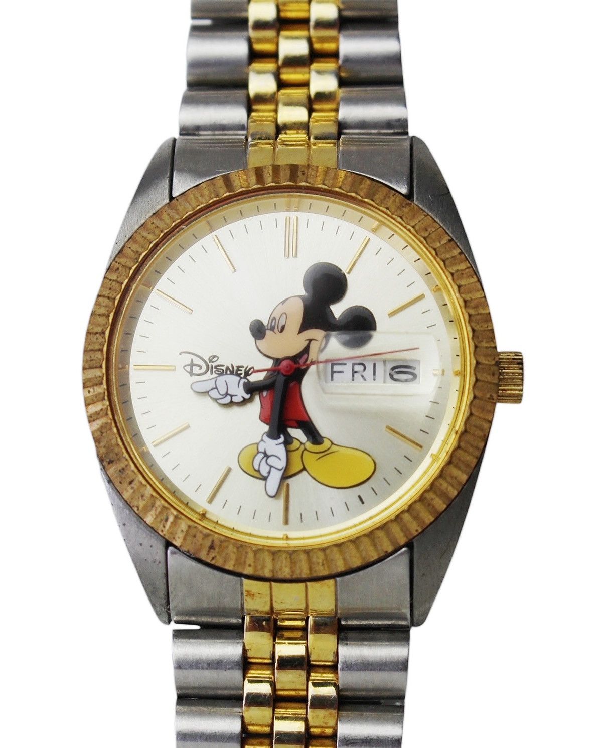 Vintage 2000S DISNEY MICKEY MOUSE TWO-TONE DAY-DATE WATCH Size ONE SIZE - 1 Thumbnail