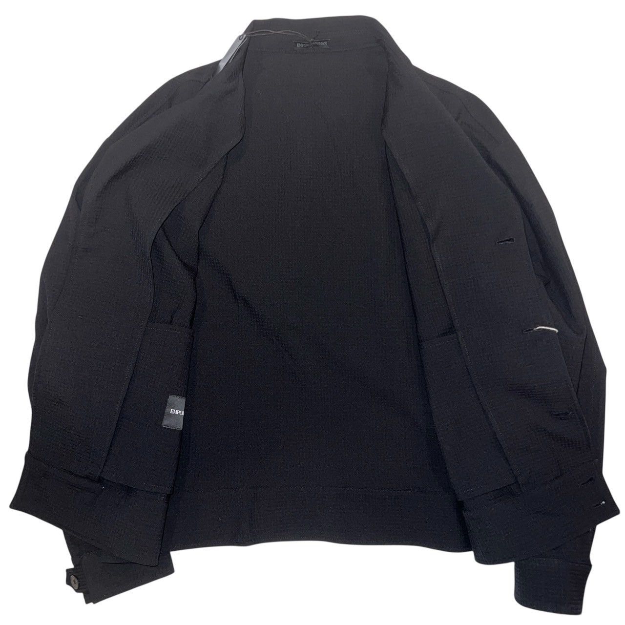 Emporio Armani $1020 EMPORIO ARMANI Honeycomb Short Cardigan Jacket Black Size US M / EU 48-50 / 2 - 8 Thumbnail