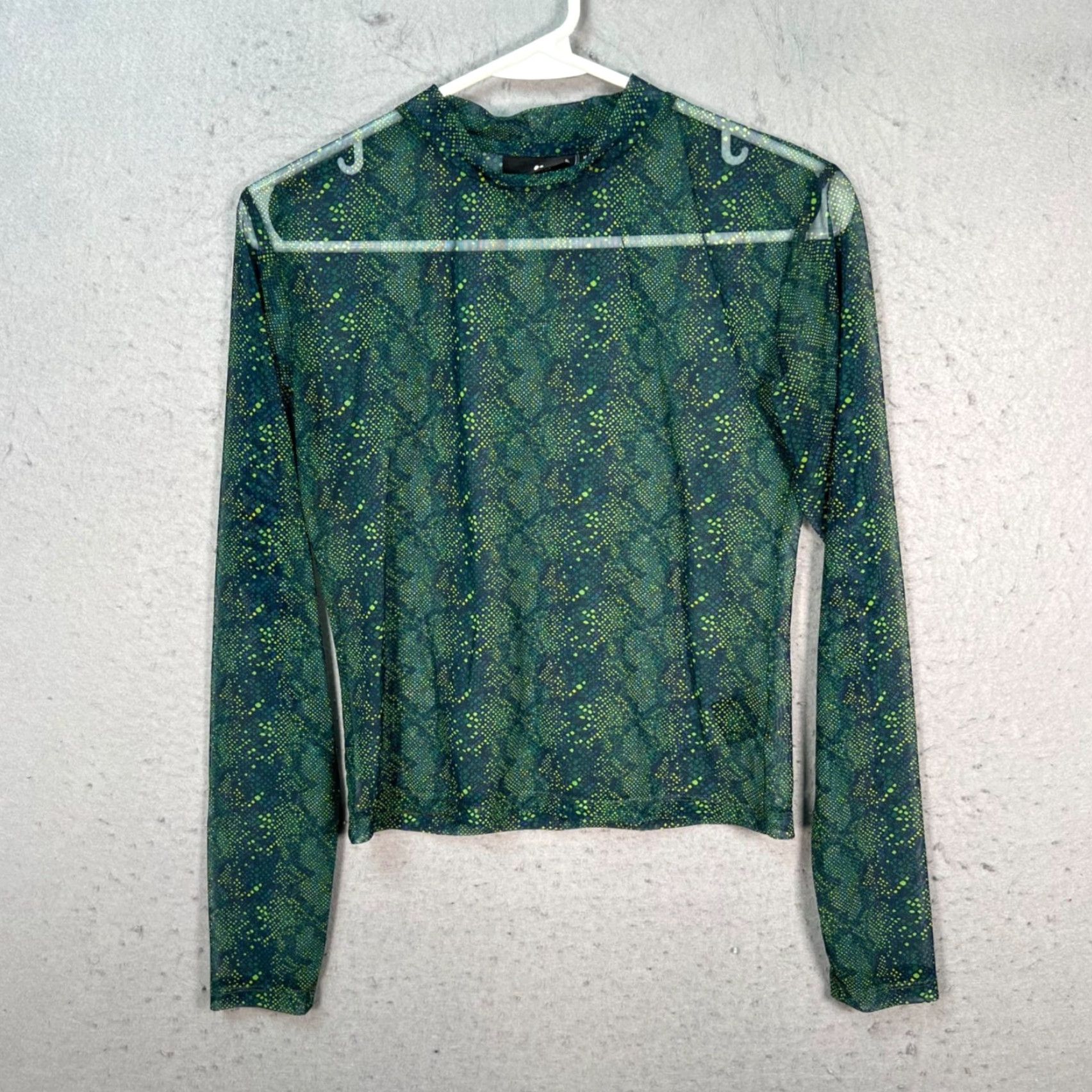 Lazy Oaf Lazy Oaf Womens Top Green Snake Print Sheer Long Sleeve Shirt Size 10 Casual Womens Mens Size L / US 10 / IT 46 - 2 Thumbnail