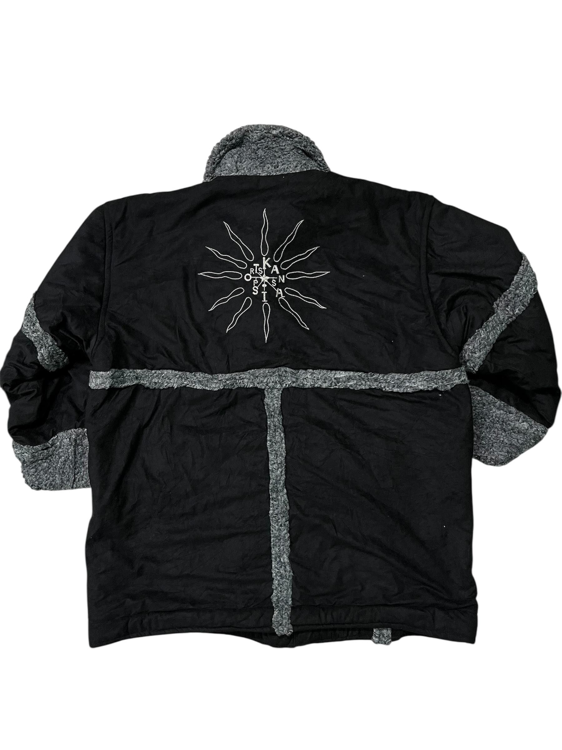 Kansai Yamamoto 90's Kansai Yamamoto Sports Black overcoat Sherpa Waxed Size US XL / EU 56 / 4 - 3 Thumbnail