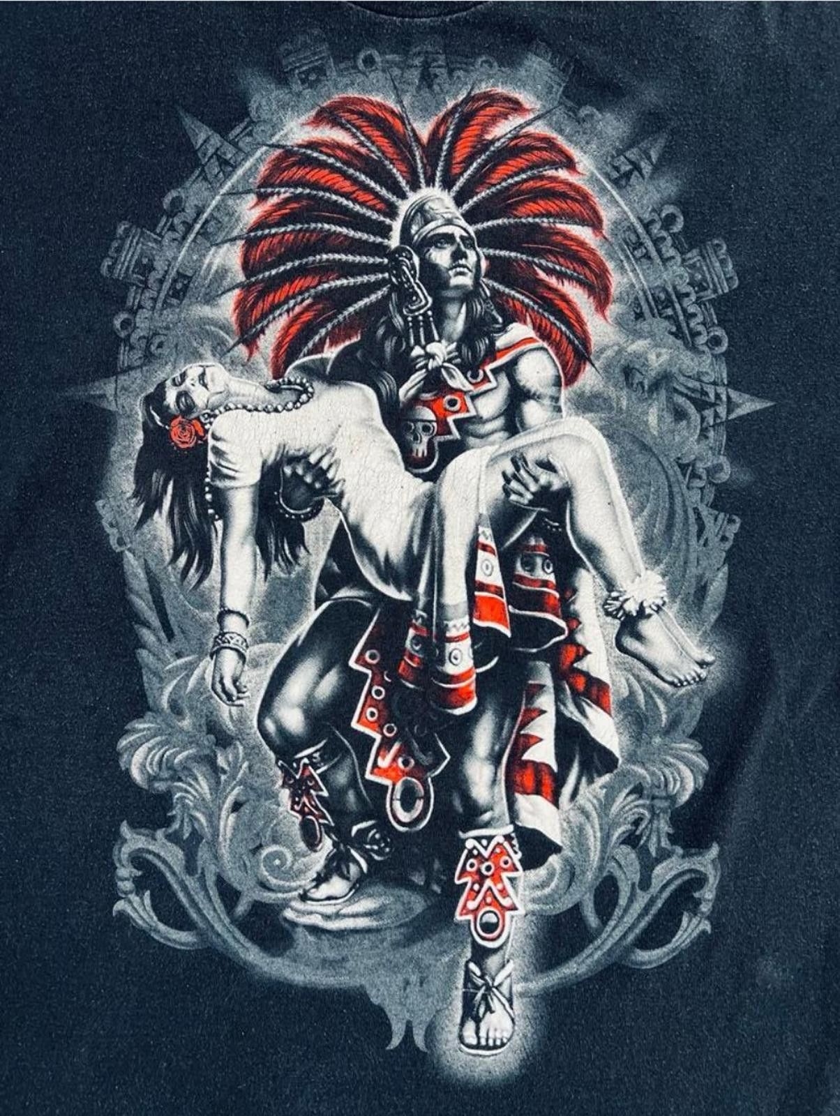 Designer Aztec Warrior Vintage Shirt Size 2XL Fits Like Oversized XL Size US XXL / EU 58 / 5 - 3 Thumbnail