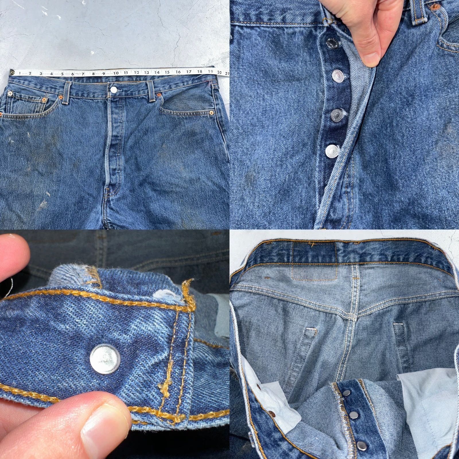 Levi's VINTAGE Levi's 501 Jeans Straight Men 40x32 Blue Dark Wash 90s USA Denim 501 Series Classic Mid Rise Buttons Size US 40 / EU 56 - 8 Thumbnail