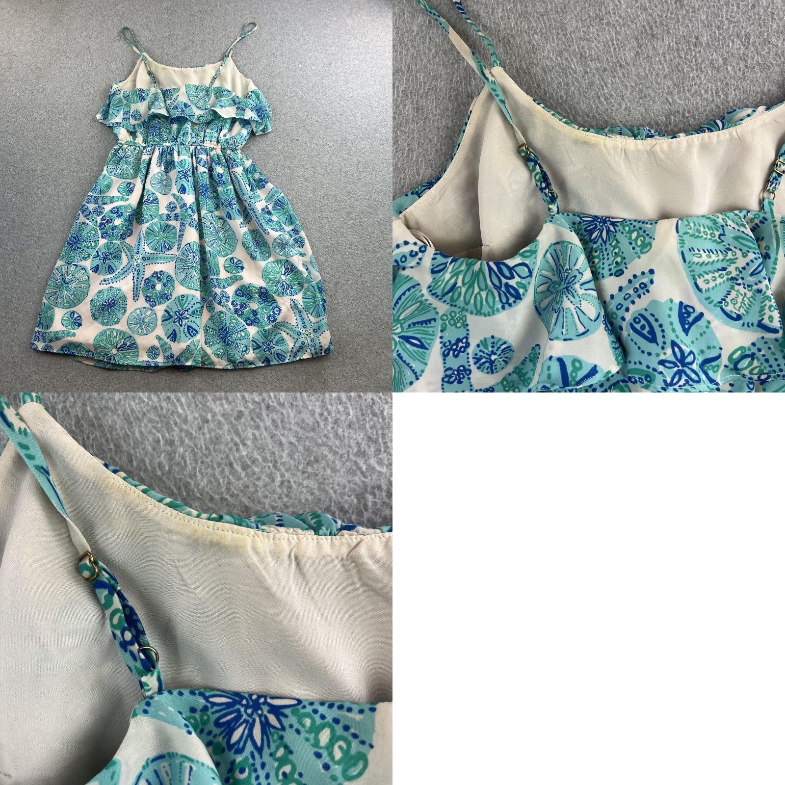 Lilly Pulitzer Lilly Pulitzer Dress Womens Small Blue Sand Dollar Cold Shoulder Sundress Size S / US 4 / IT 40 - 9 Thumbnail