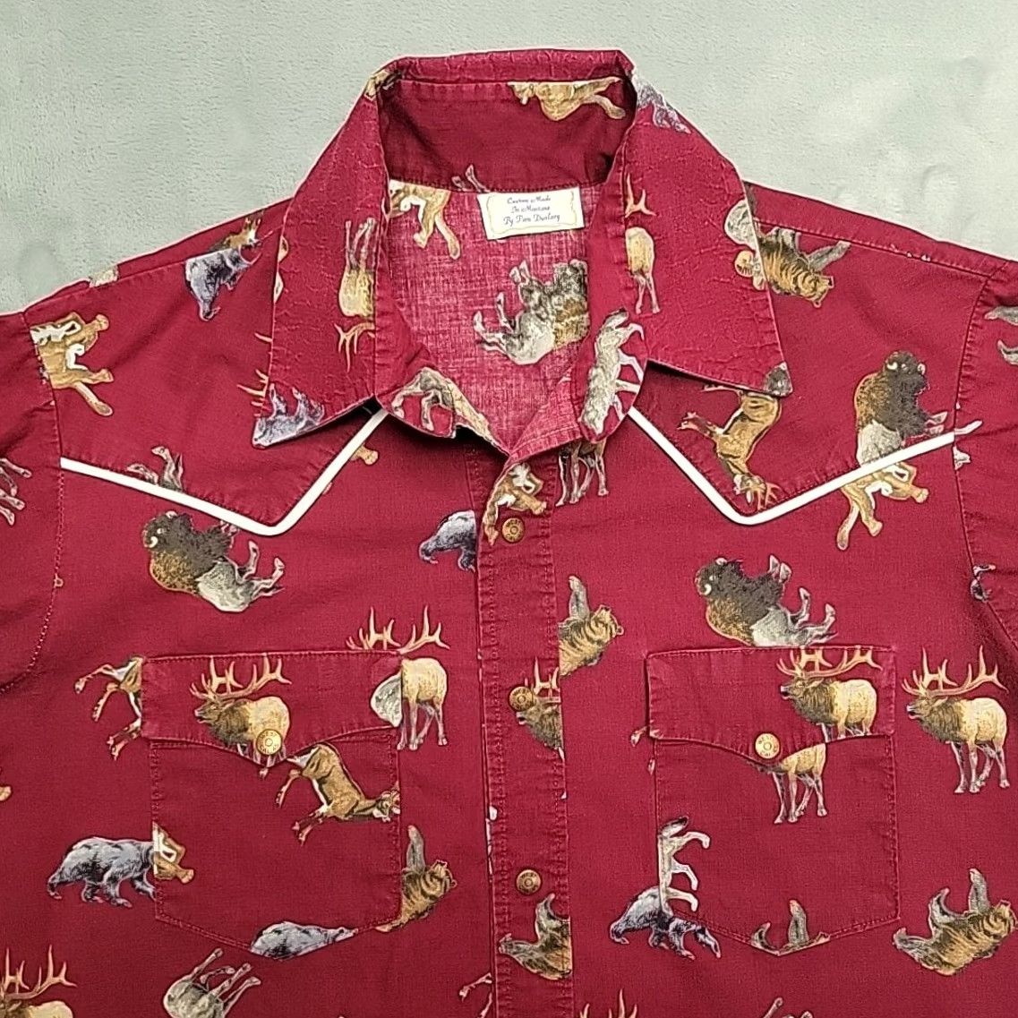 Vintage VTG Handmade Shirt Mens M Pearl Snap Western Elk Grizzly Hunting Cowboy Montana Shirt Size US M / EU 48-50 / 2 - 3 Thumbnail