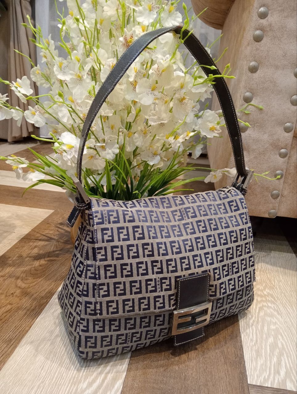 Fendi FENDI ZUCCA MONOGRAM MAMMA BAGUETTE SHOULDER BAG Size ONE SIZE - 3 Thumbnail