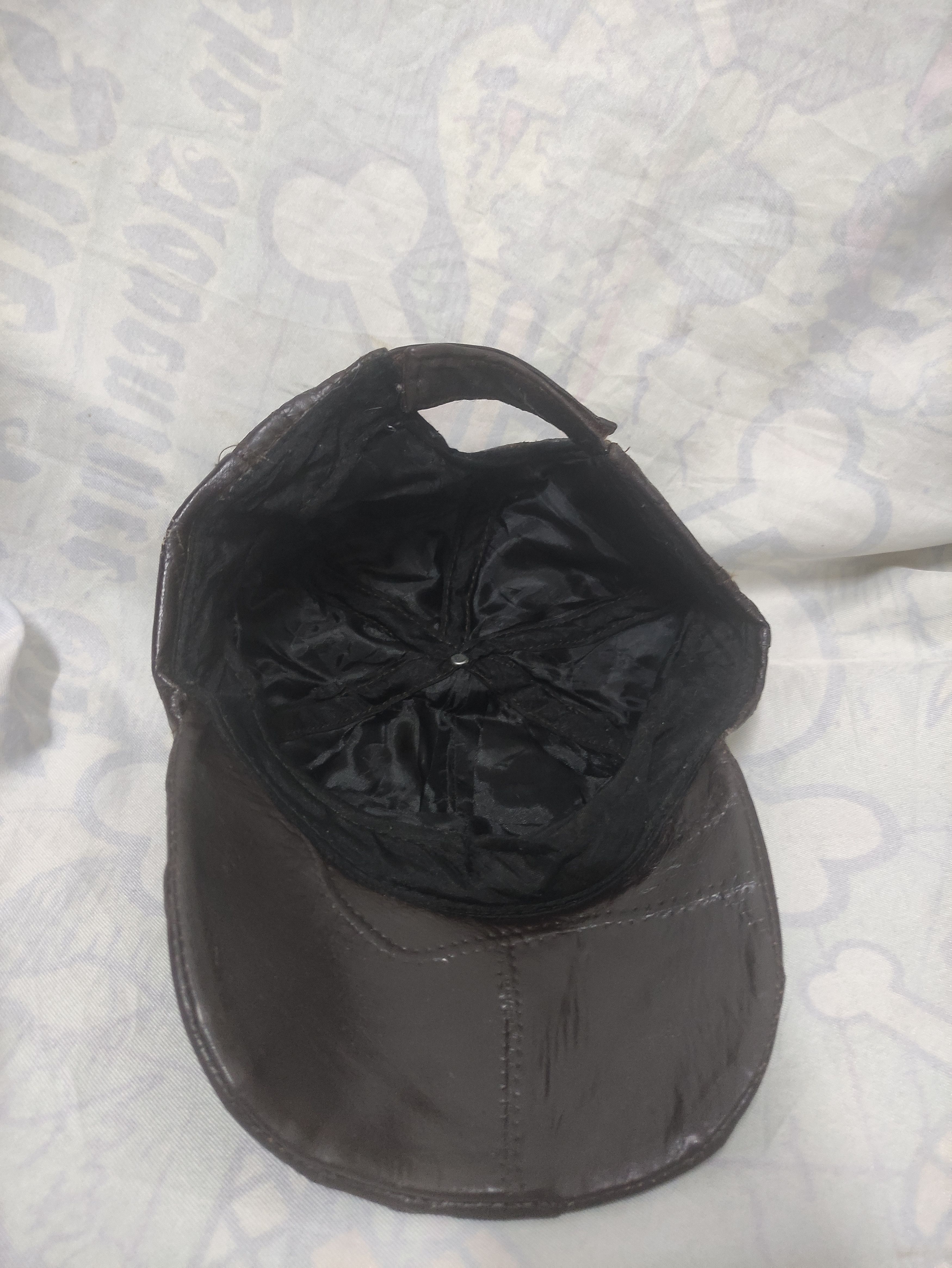 Leather UNBRAND PATCHWORK SOFT LEATHER VINTAGE CAP Size ONE SIZE - 4 Thumbnail