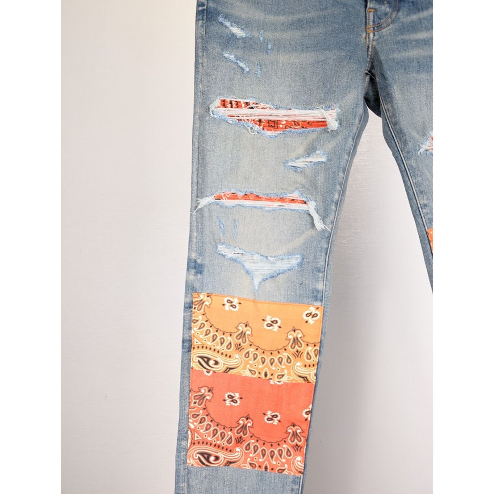 Amiri o1rshd1 Vintage Bandana Artpatch Jeans in Clay Indigo Size US 36 / EU 52 - 6 Thumbnail
