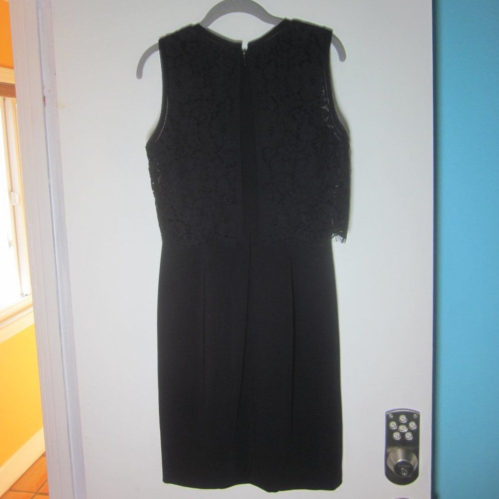 Rebecca Taylor Rebecca Taylor Womens Size 4 Black Sheath Dress with Lace Ov Size S / US 4 / IT 40 - 13 Thumbnail
