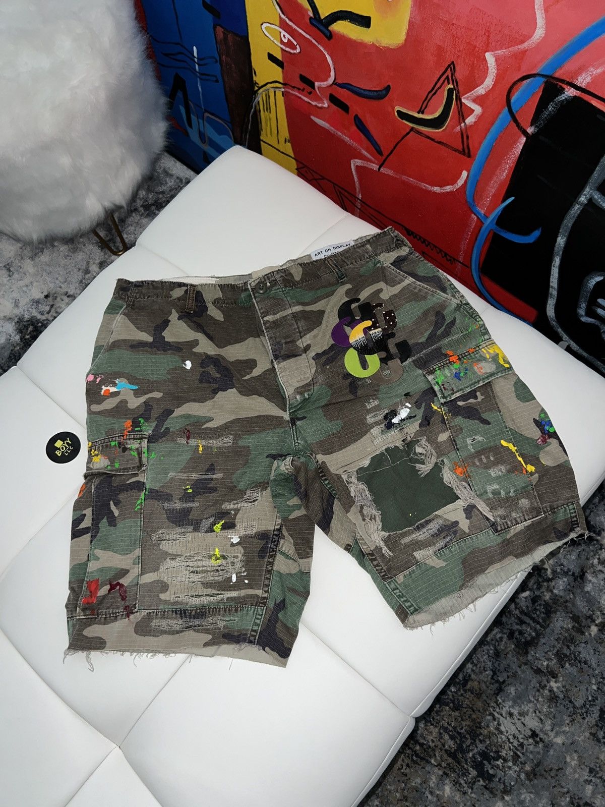 パンツ GALLERY DEPT G PATCH CAMO CARGO SHORTS GALLERY DEPT. G PATCH CARGO SHORTS | WOODLAND CAMO