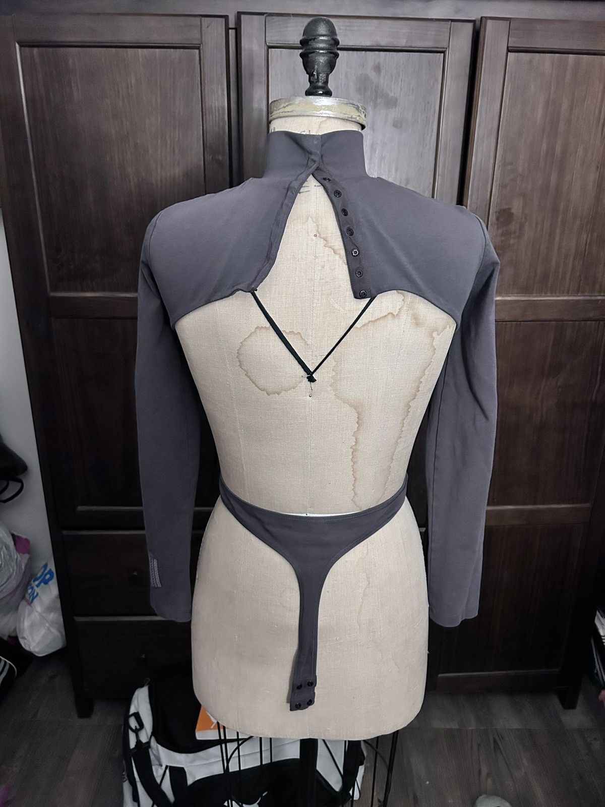 Marc Jacobs Marc Jacobs Grey Long Sleeve Bodysuit Size S / US 4 / IT 40 - 3 Thumbnail