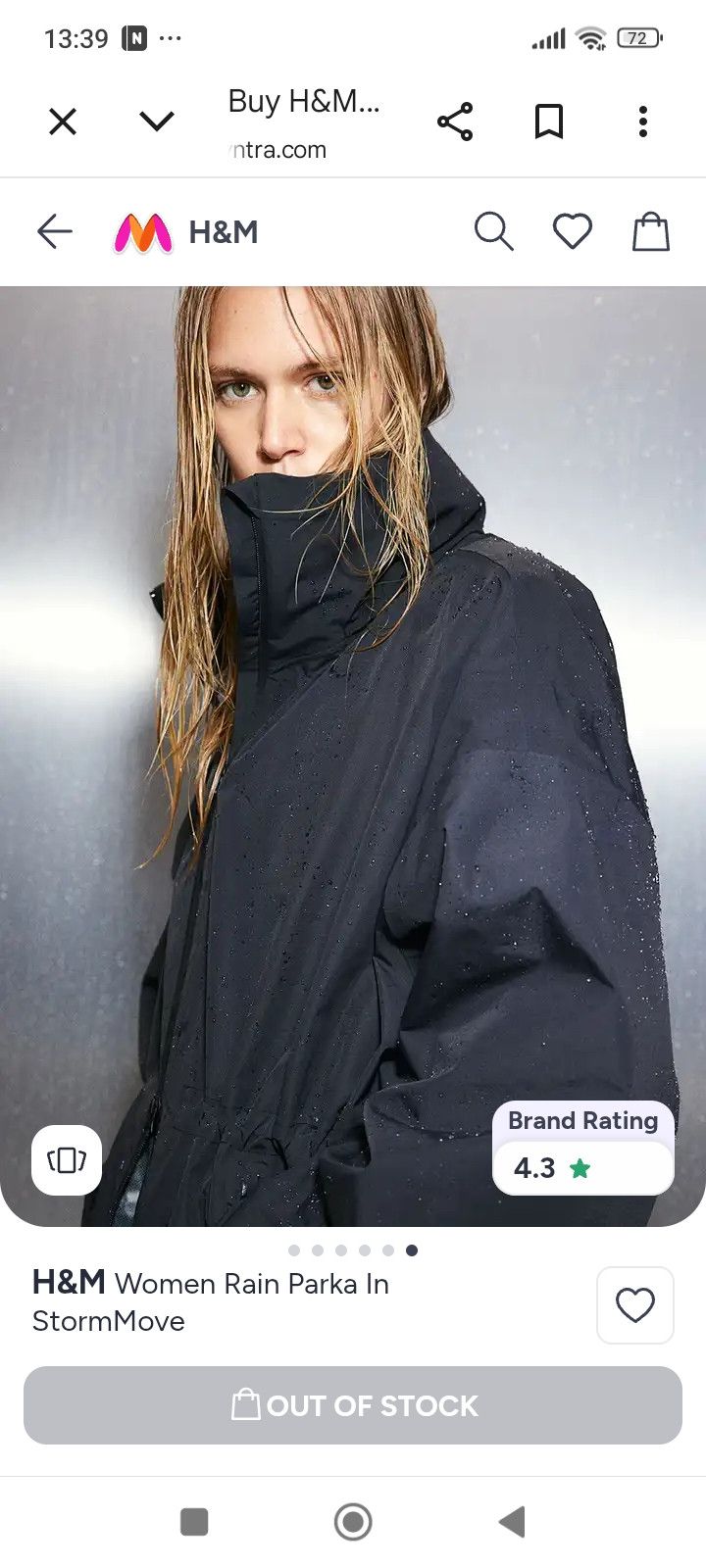 H&M H&M StormMove Parka Long Coat Jacket Size ONE SIZE - 1 Thumbnail