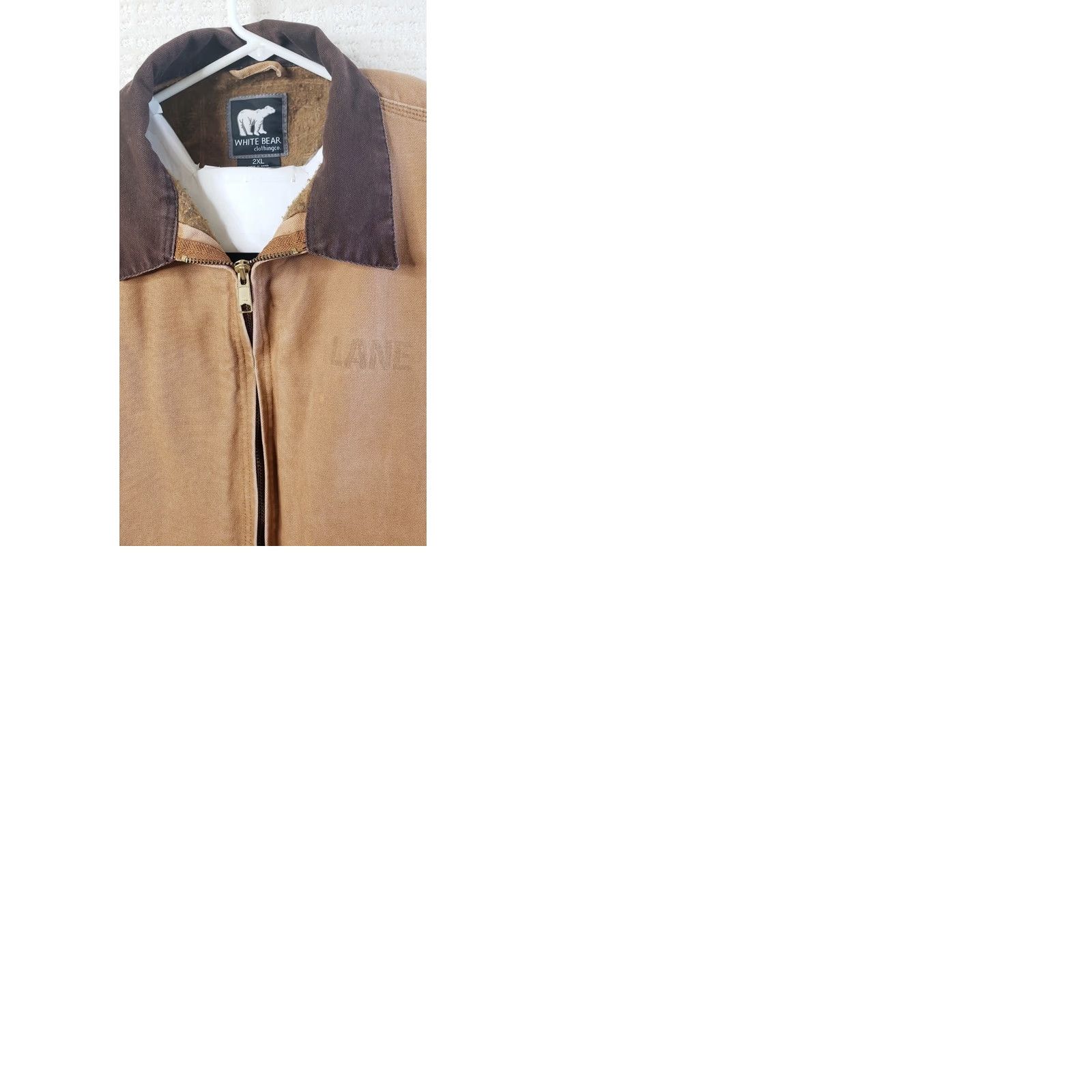 Camel VINTAGE White Bear Clothing Co. Men's Work Coat Canvas 2XL Brown Camel Quilt Lined Coat Size US XXL / EU 58 / 5 - 9 Thumbnail