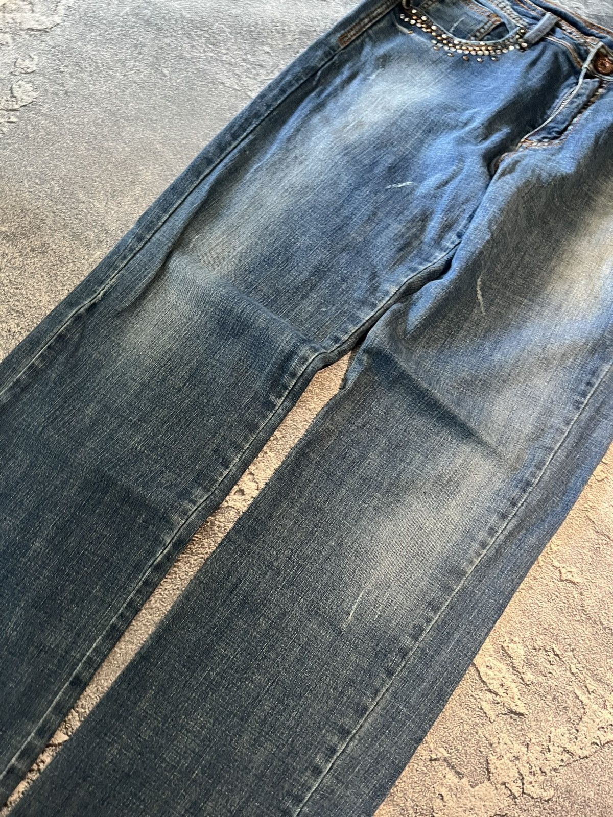 Japanese Brand Japanese Washed Glitter Glamour Slim Jeans Y2K Size US 34 / EU 50 - 7 Thumbnail
