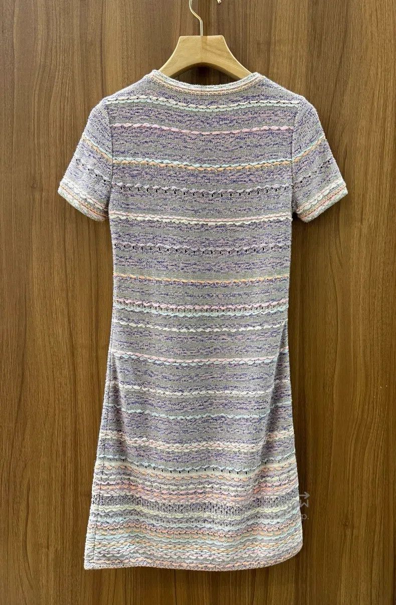 Chanel Chanel Colourful striped short-sleeved dress Size XXS / US 00 / IT 34 - 2 Thumbnail