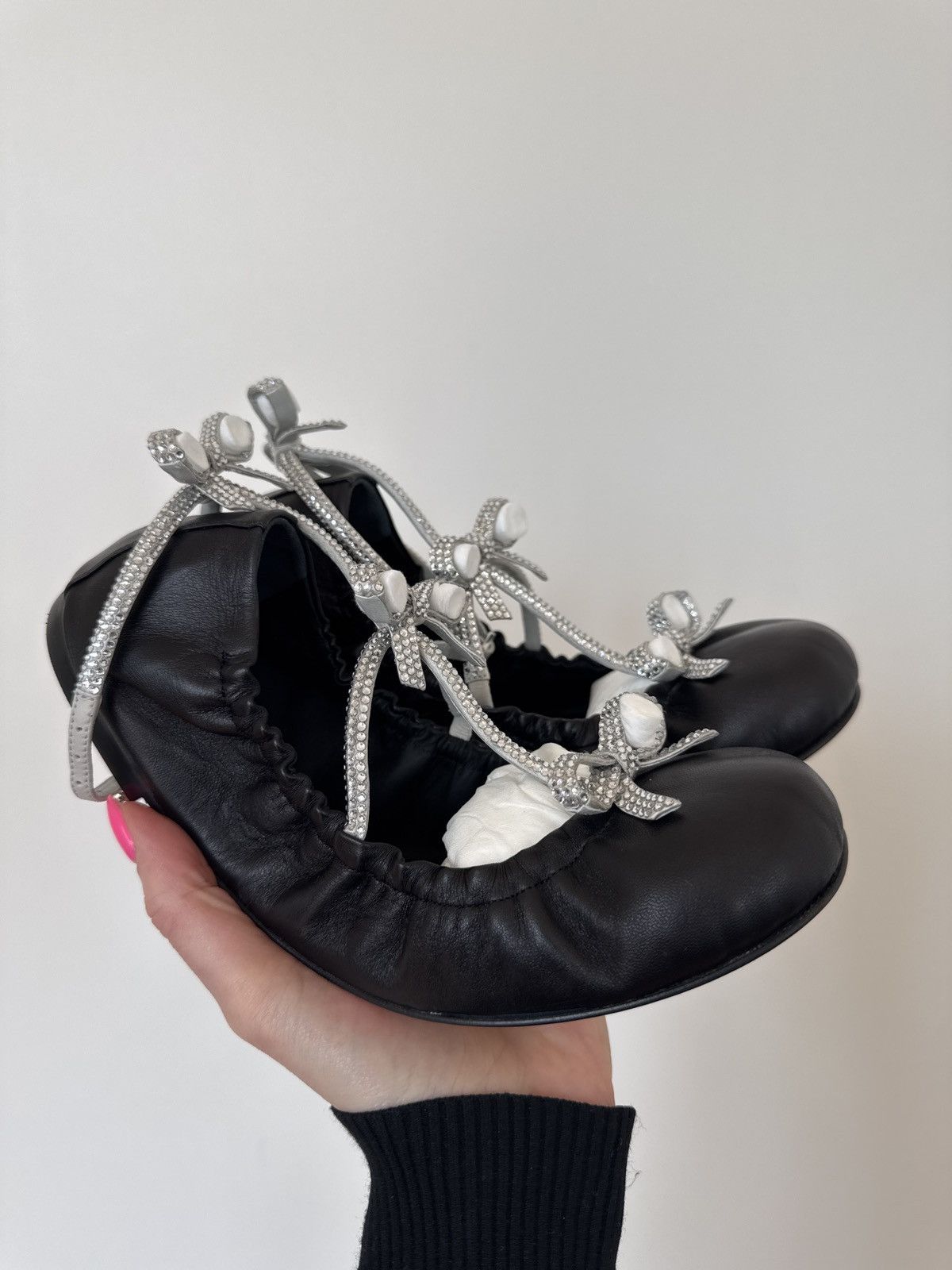 NEW RENE CAOVILLA CATERINA JEWELED BALLERINA FLATS