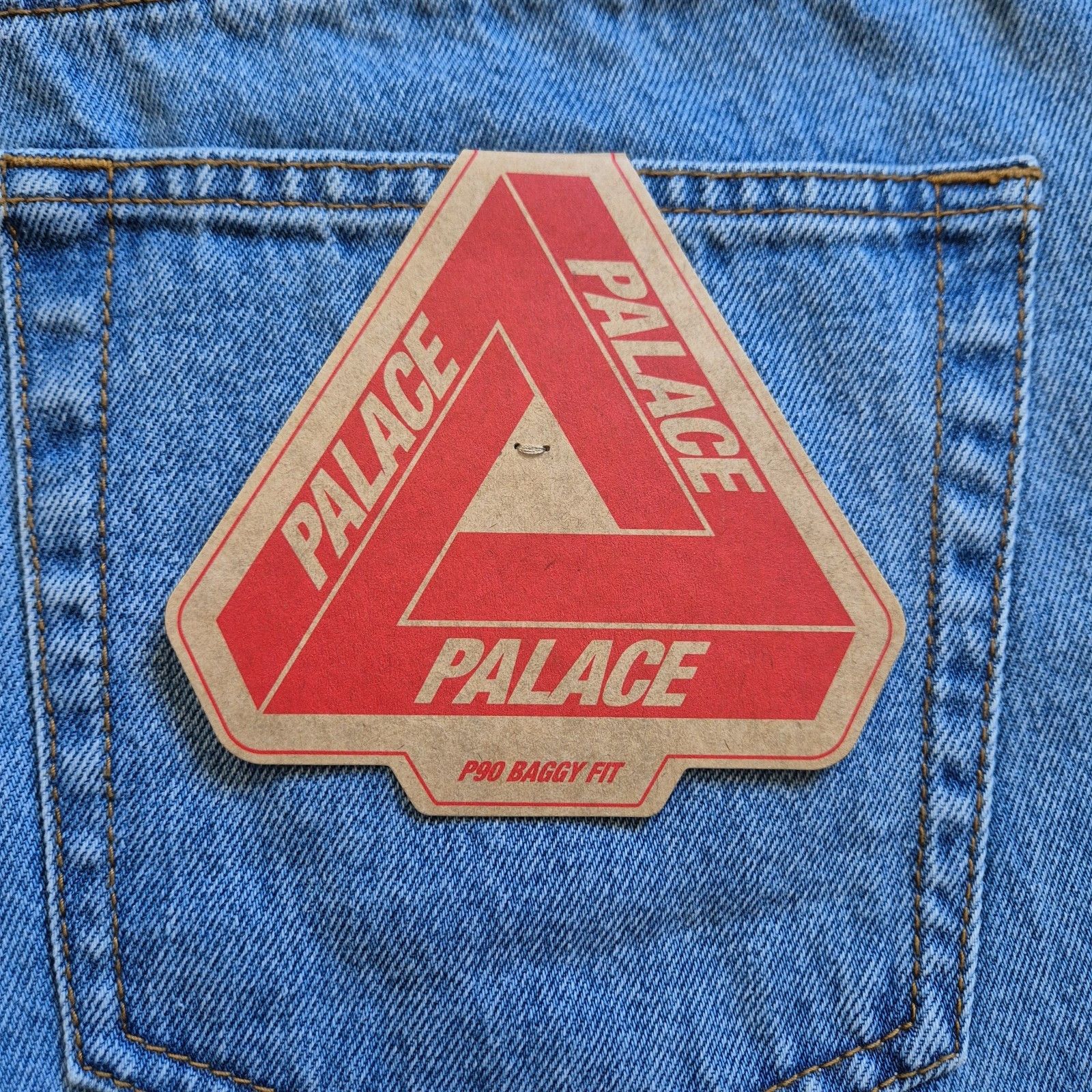 Palace Palace P90 College Stress Baggy Jean Stone Wash Blue 36 FW24 Size US 36 / EU 52 - 4 Thumbnail