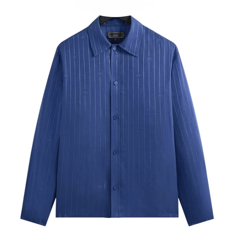 Kith Kith Crest Logo Boxy Collared Silk Overshirt - Bow Blue Size US XL / EU 56 / 4 - 4 Thumbnail