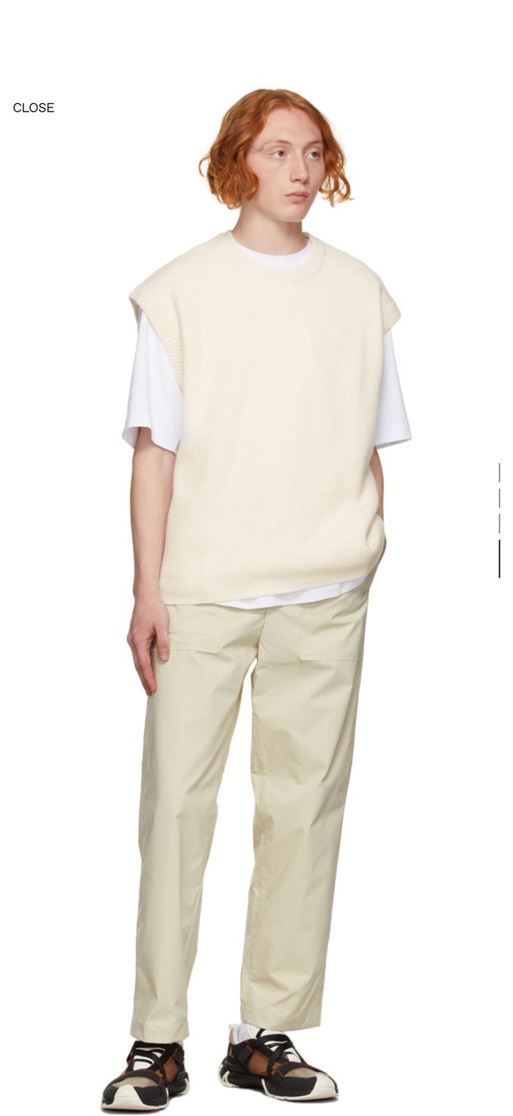 Solid Homme Solid Homme SS21 Cream Ribbed Knit Sweater Vest Size 46 Size US S / EU 44-46 / 1 - 1 Thumbnail