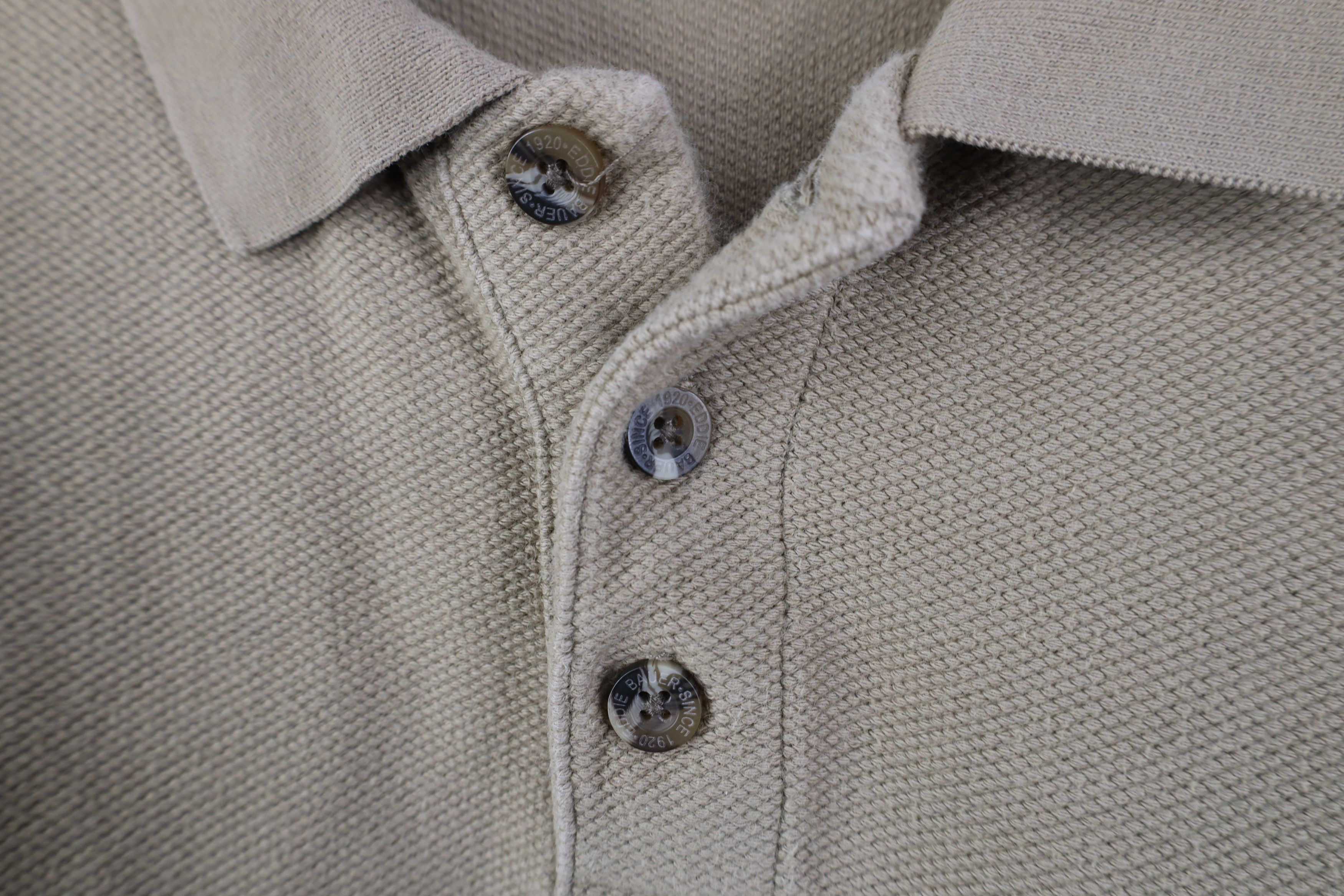 Eddie Bauer Vintage 90s Eddie Bauer Cotton Thermal Knit Long Sleeve Polo Size US XL / EU 56 / 4 - 4 Thumbnail